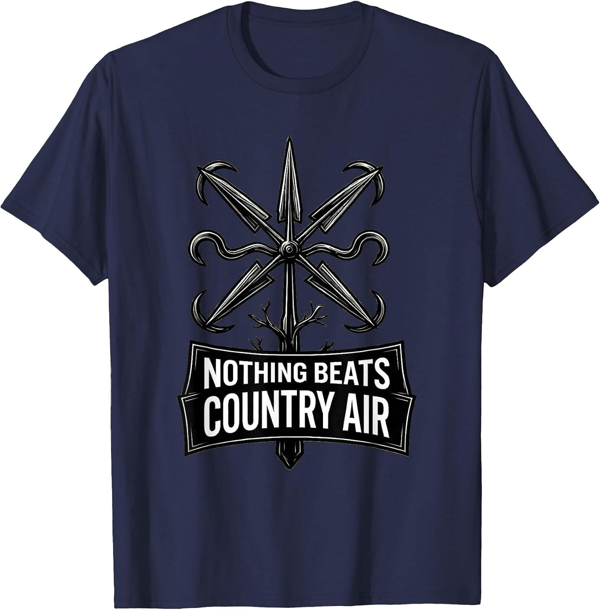 Men's Nothing Beats Country Air Rural Life Design T-Shirt - Navy Blue