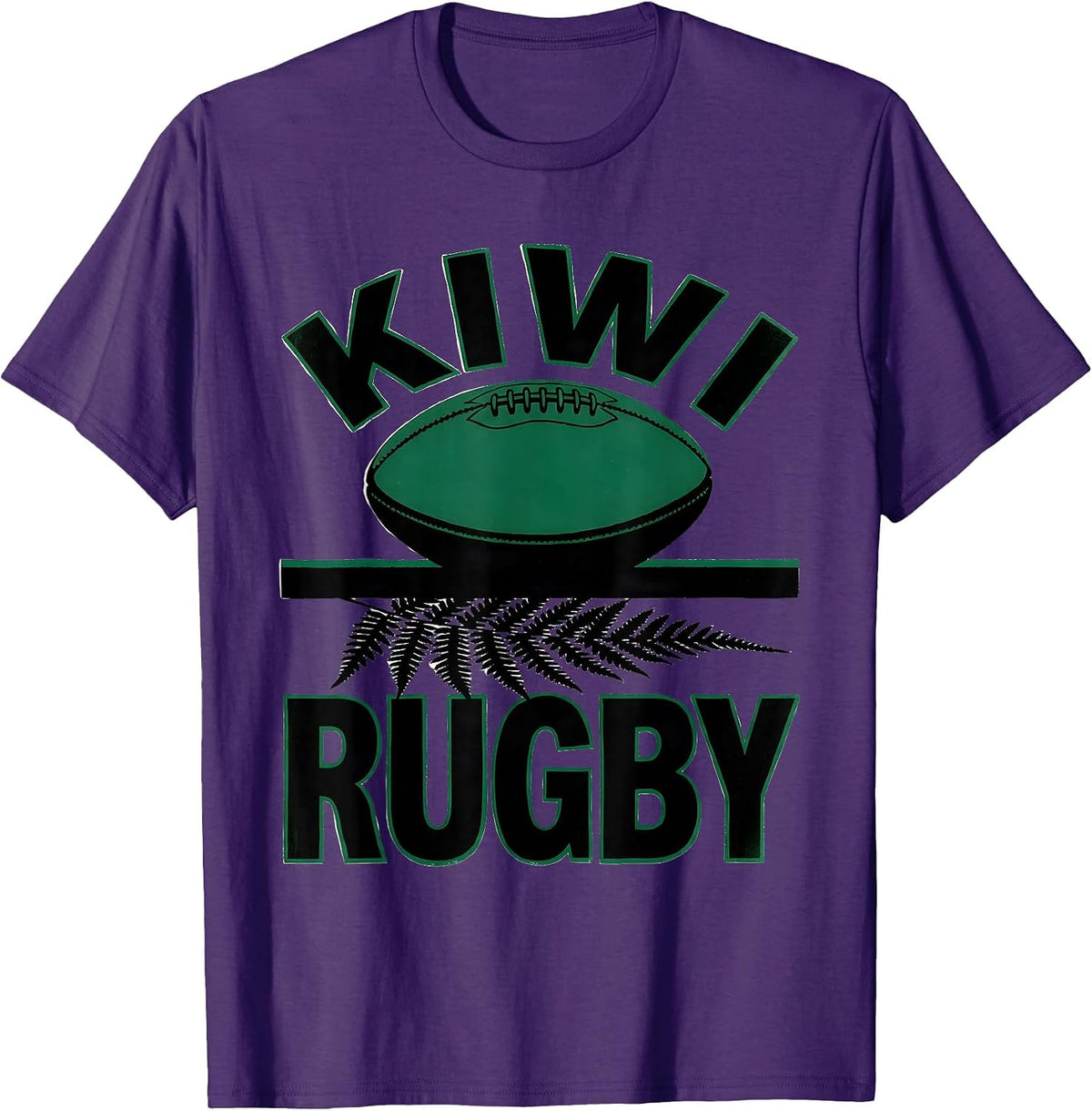Men's KIWI RUGBY Patriotic Kiwi Rugby Fan New Zealand Haka T-Shirt - Purple