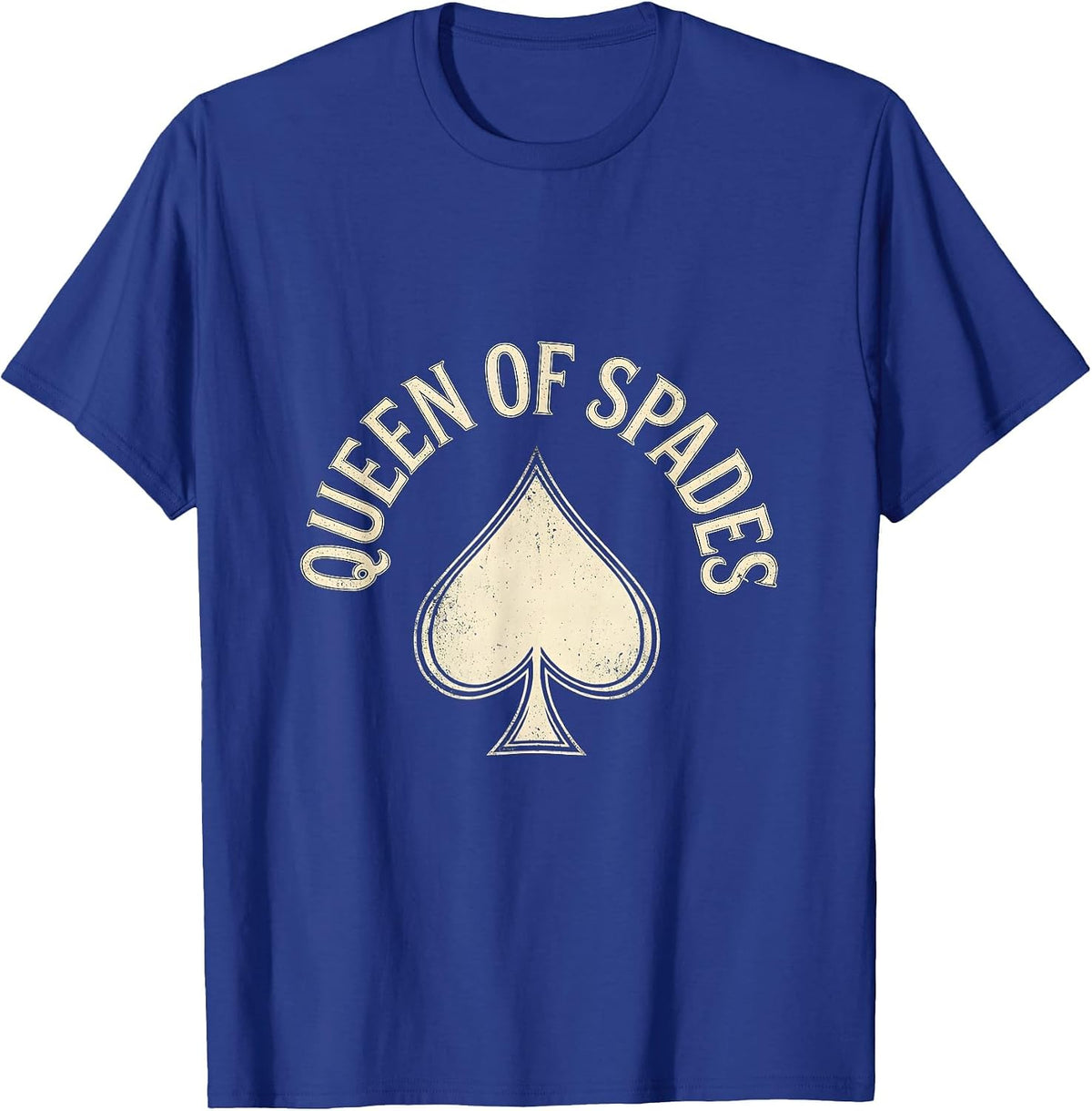 Queen Of Spades Vintage Poker Player Casino Gambler T-Shirt - Royal Blue