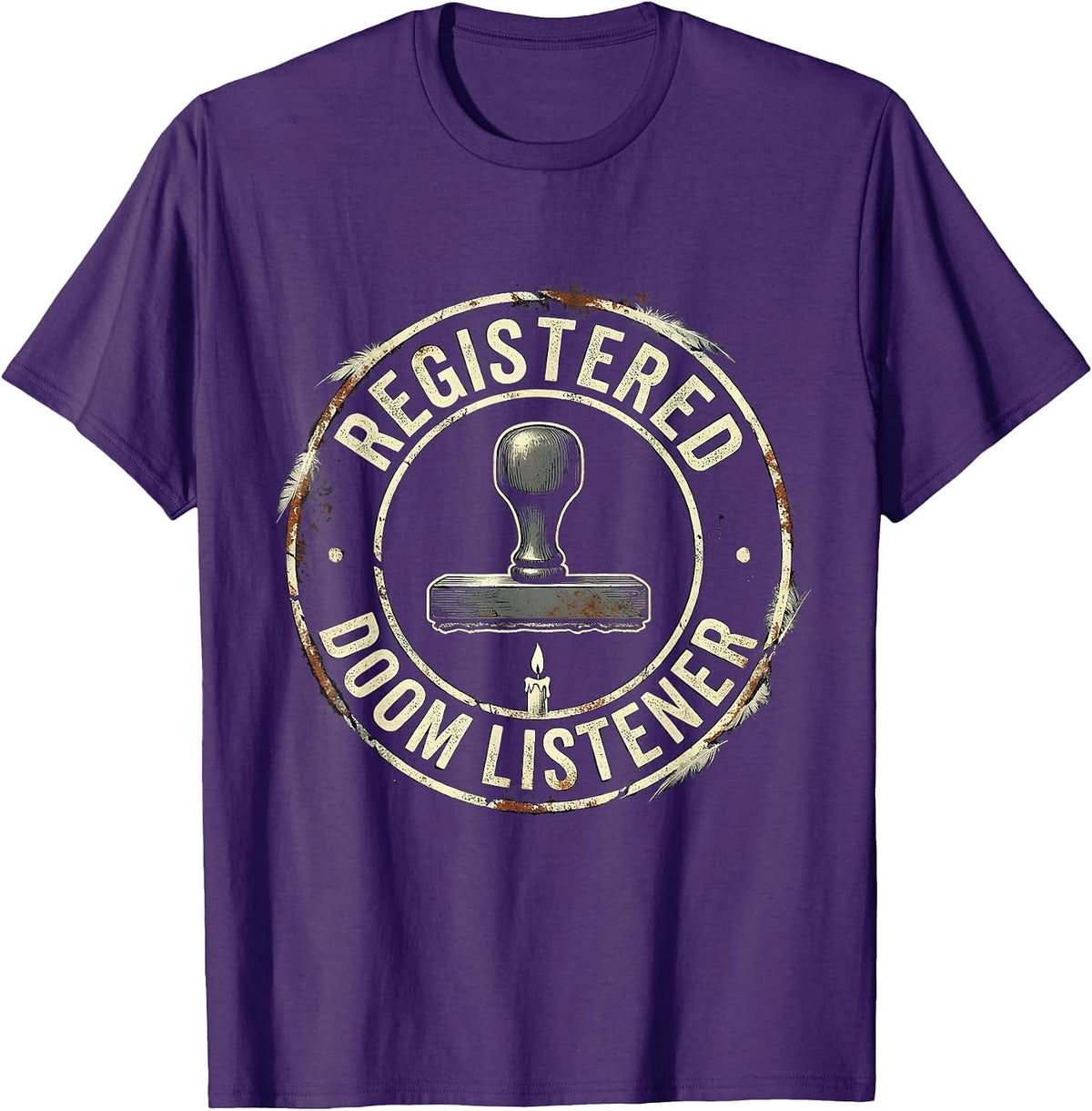 Registered Doom Listener Funny Heavy Metal Music Metalhead T-Shirt - Purple