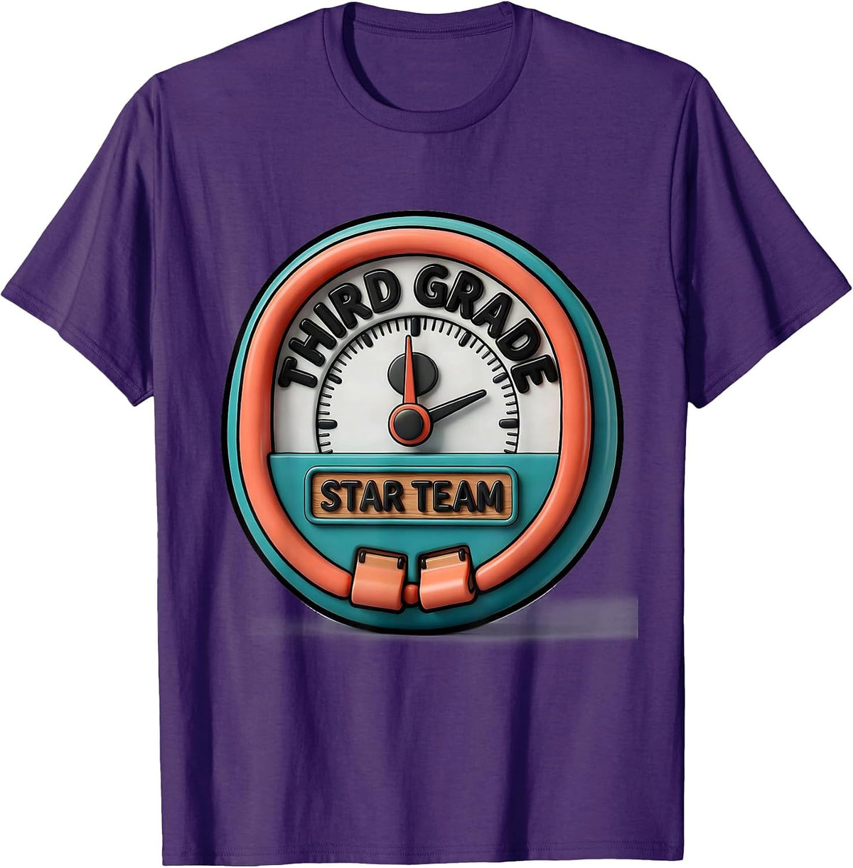 Men's Third Grade Star Team Funny Teacher Back to School Group T-Shirt - Purple