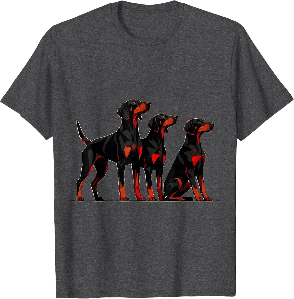 Men's Geometric German Shorthaired Pointer Dog Lover Humor T-Shirt - Dark Heather Grey