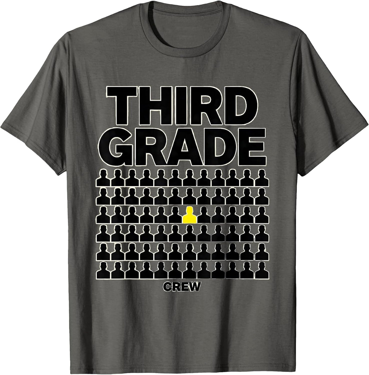 Men's Third Grade Crew Camo Back To School Boys Teachers T-Shirt - Asphalt Grey