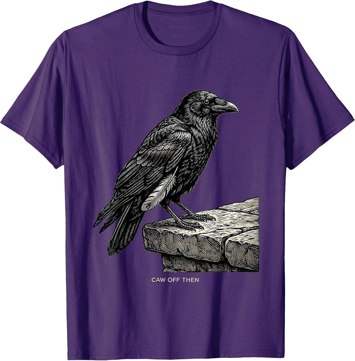 Caw Off Then Dark Humor Gothic Halloween Crow Raven Gift T-Shirt - Purple