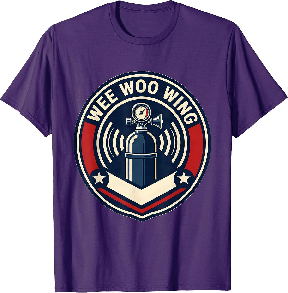 Men's Wee Woo Wing EMT Paramedic EMS Crew Gag Humor T-Shirt - Purple