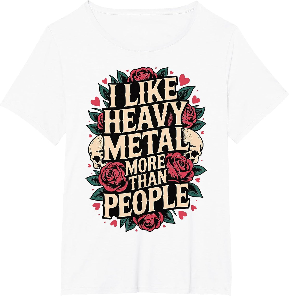 I Like Heavy Metal More Than People T-Shirt - White