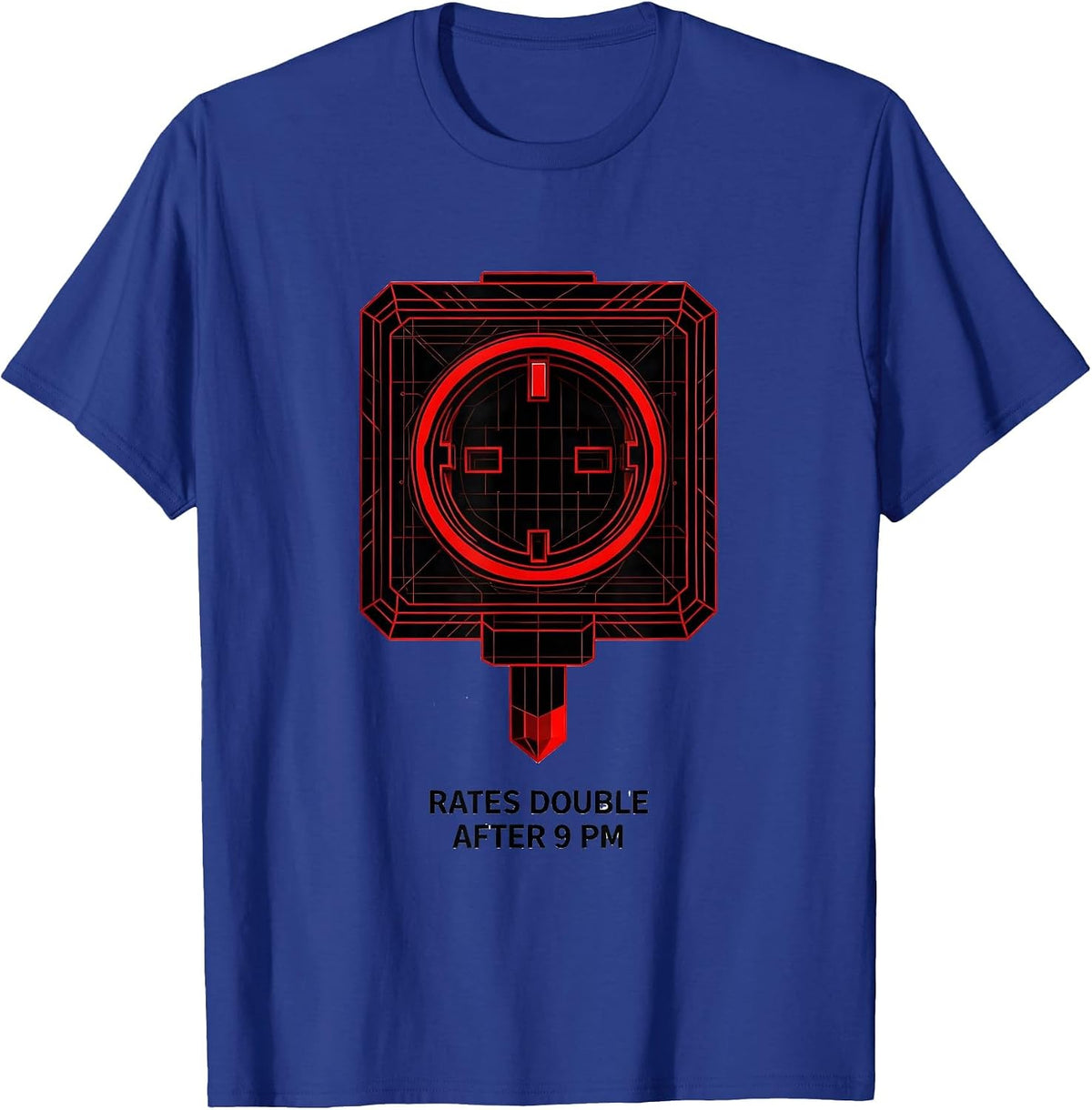 Rates Double After 9 PM Funny Tech Support IT Humor T-Shirt - Royal Blue