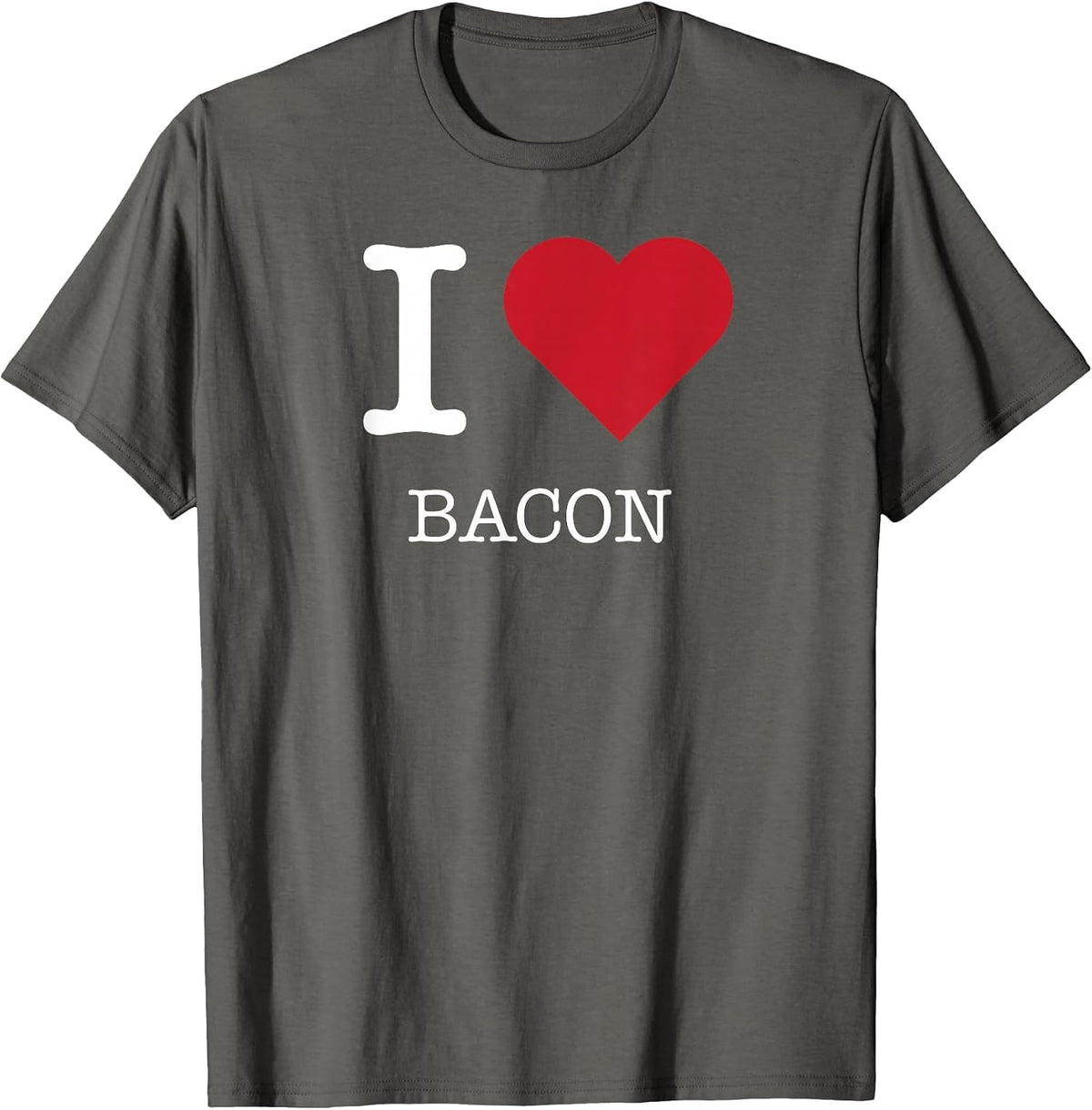 I Heart Bacon, I Love Bacon T-Shirt, Men, Asphalt Grey, Small - As Pictured