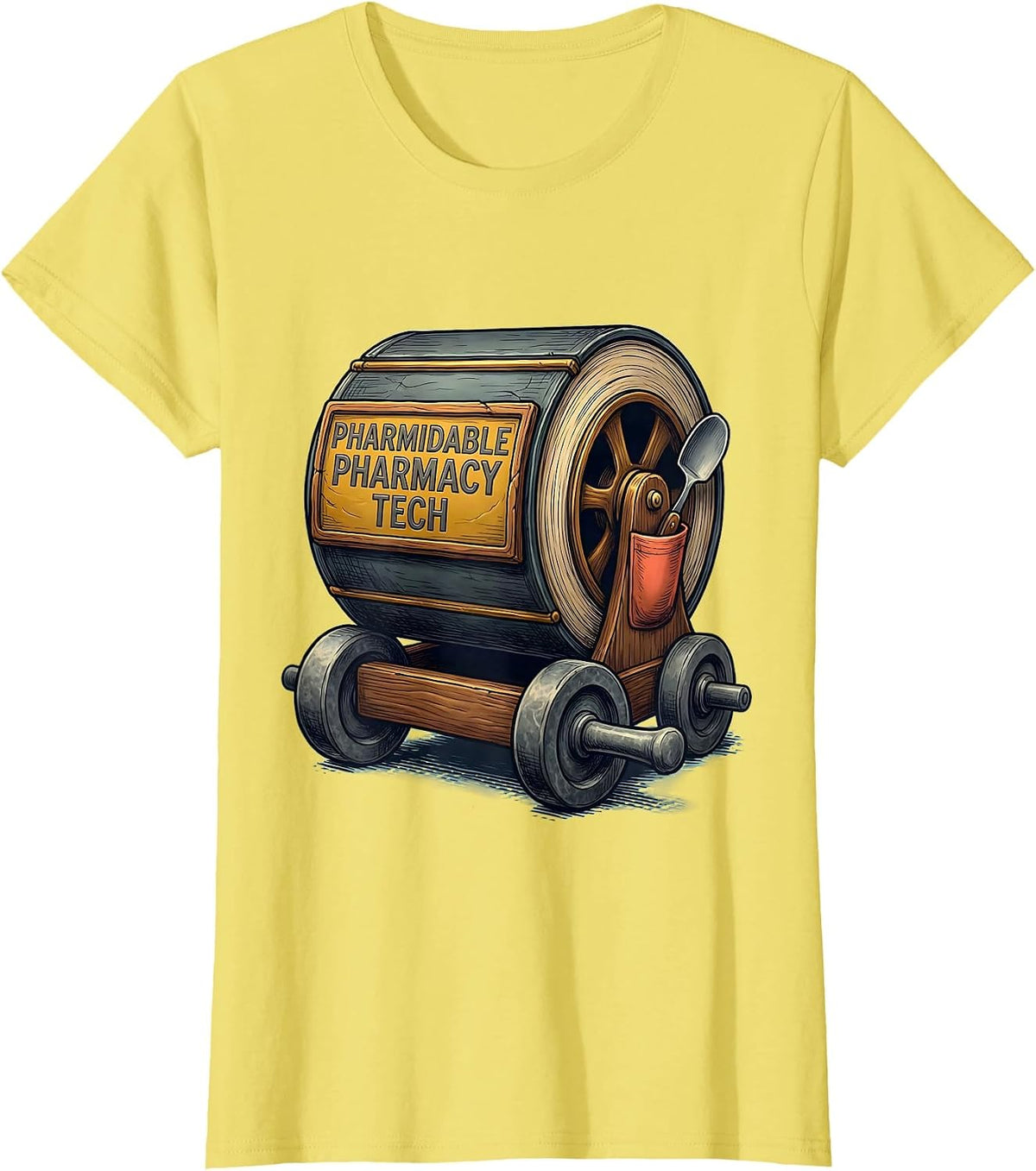 Pharmidable Pharmacy Tech Funny Pharmacy Tech Pun T-Shirt - Lemon Yellow