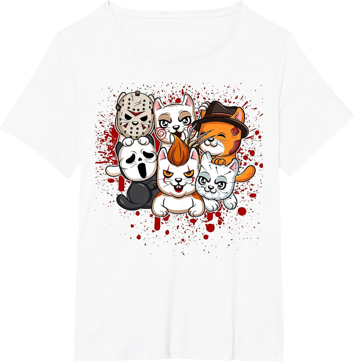 My Little Horror Crew - Halloween Cats T-Shirt - White