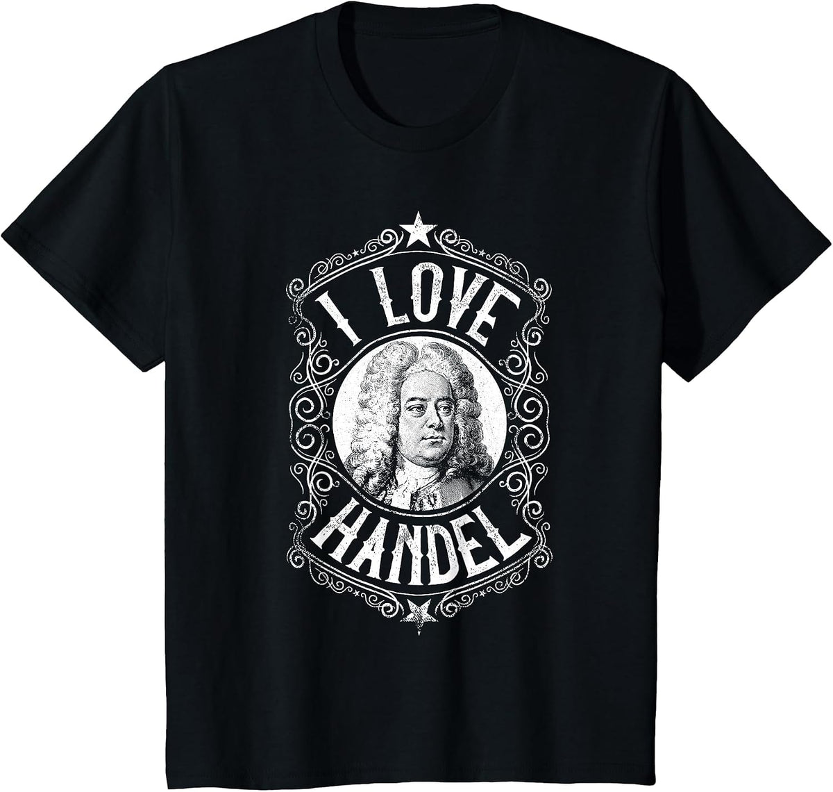 German Classical Music Composer - George Frideric Handel T-Shirt - Black