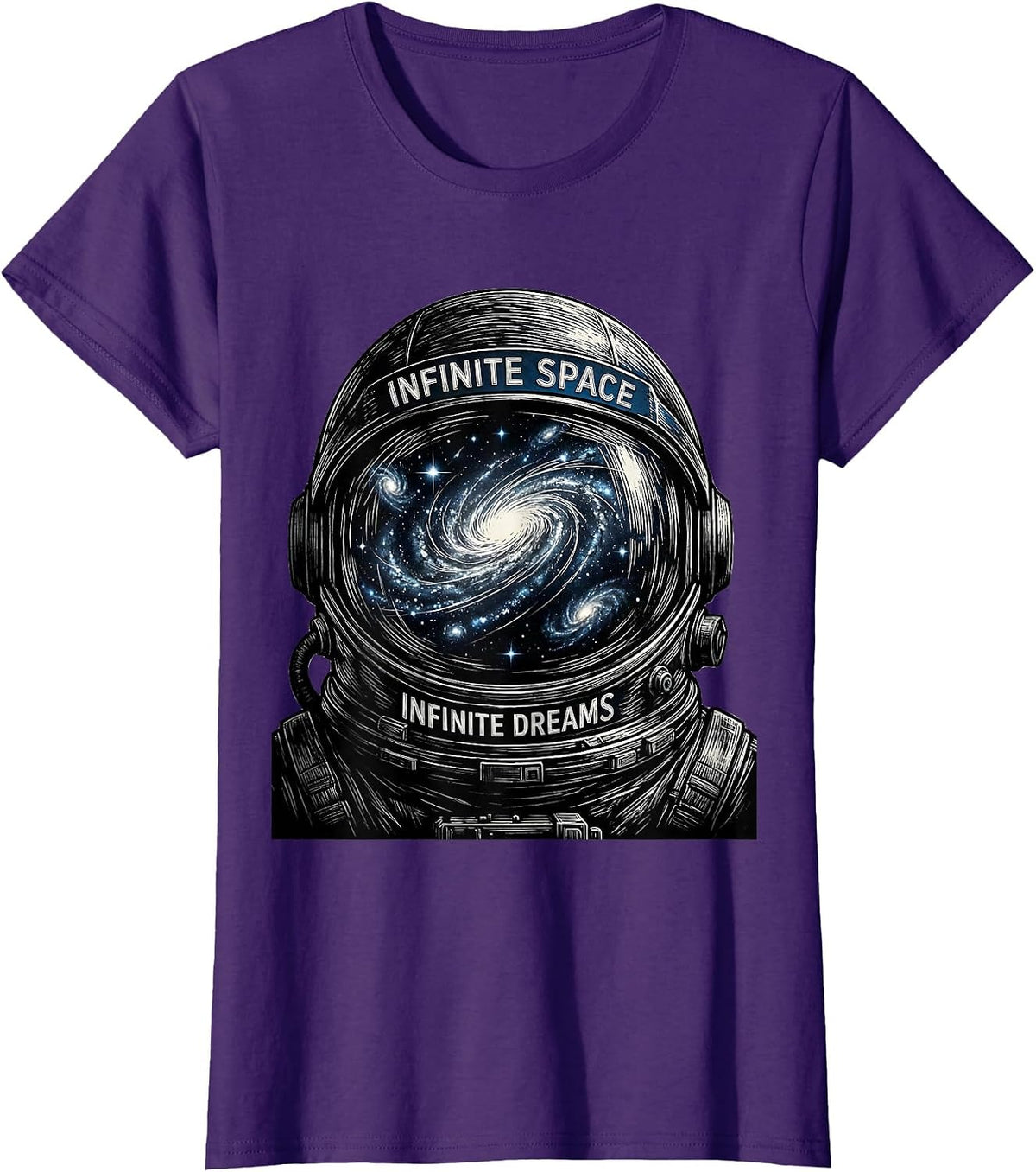 Women's Infinite Space Infinite Dreams Galaxy Design T-Shirt - Purple