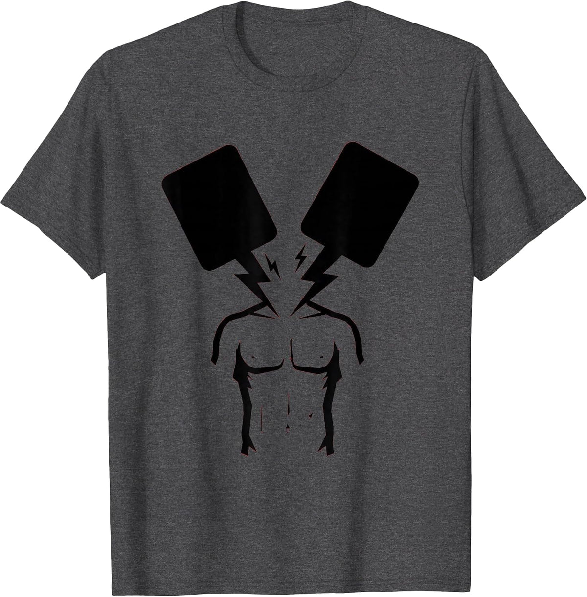 Men's EMT Defibrillator Paddles Sparking Graphic T-Shirt - Dark Heather Grey