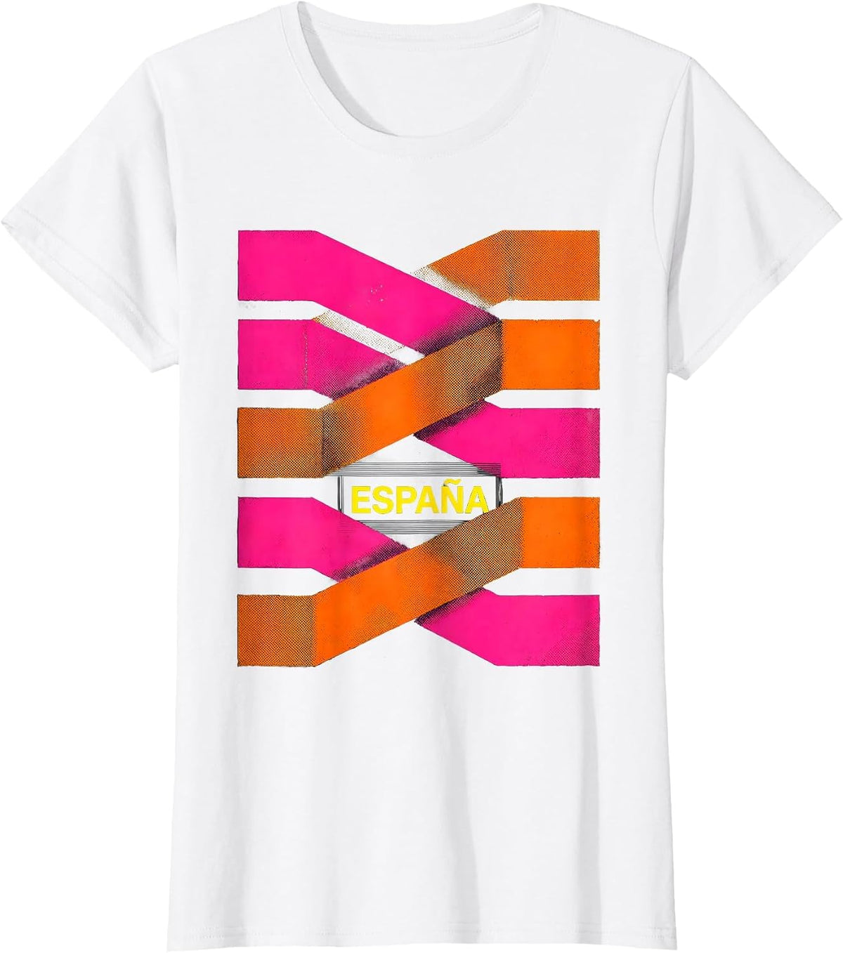 España Risograph Spanish National Pride Barcelona Travel T-Shirt - White