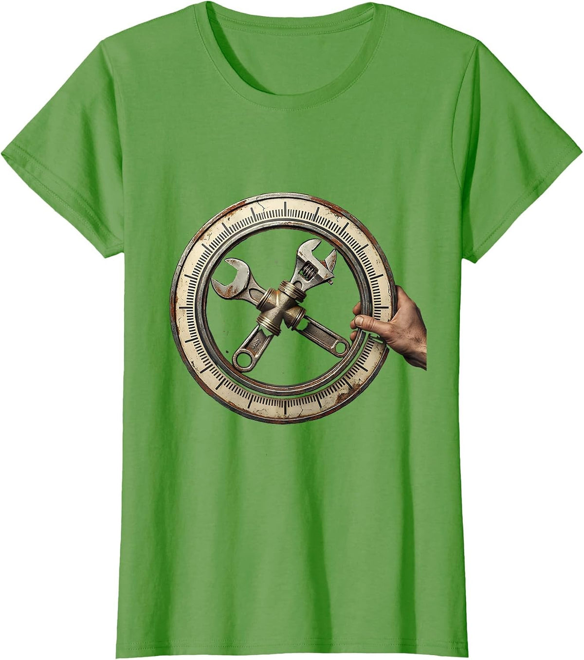 Women's Sealed Pipe Joint Distressed Funny Plumber Gift T-Shirt - Grass Green
