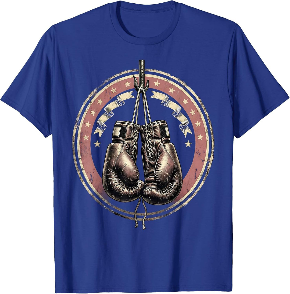 Men's Pink Boxing Gloves Breast Cancer Survivor Graphic T-Shirt - Royal Blue
