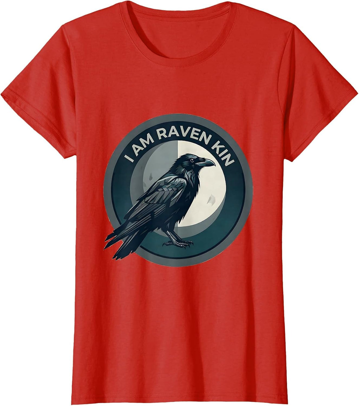 Women's I Am Raven Kin Gothic Raven Bird Lover Dark Aesthetic T-Shirt - Red