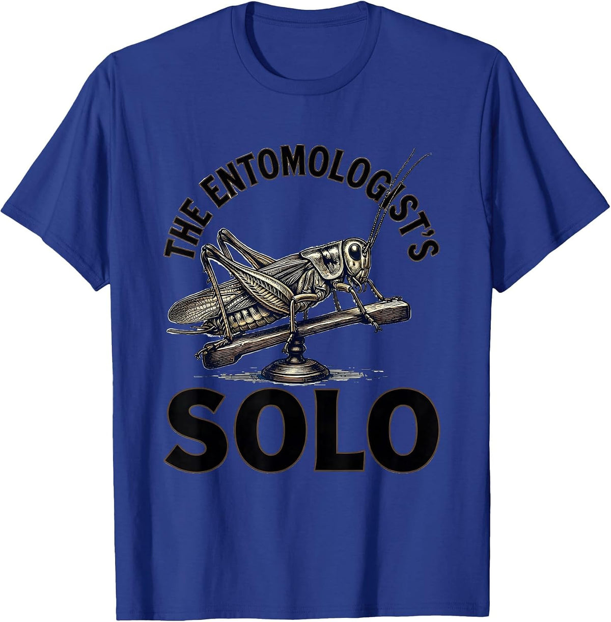 The Entomologist's Solo Vintage Entomology Bug Music Lover T-Shirt - Royal Blue