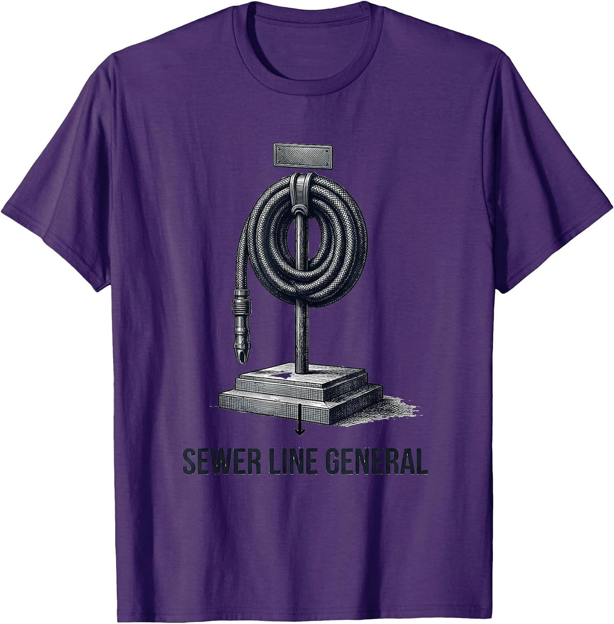 Men's Sewer Line General Funny Plumber Dad Joke Plumbing Gift T-Shirt - Purple