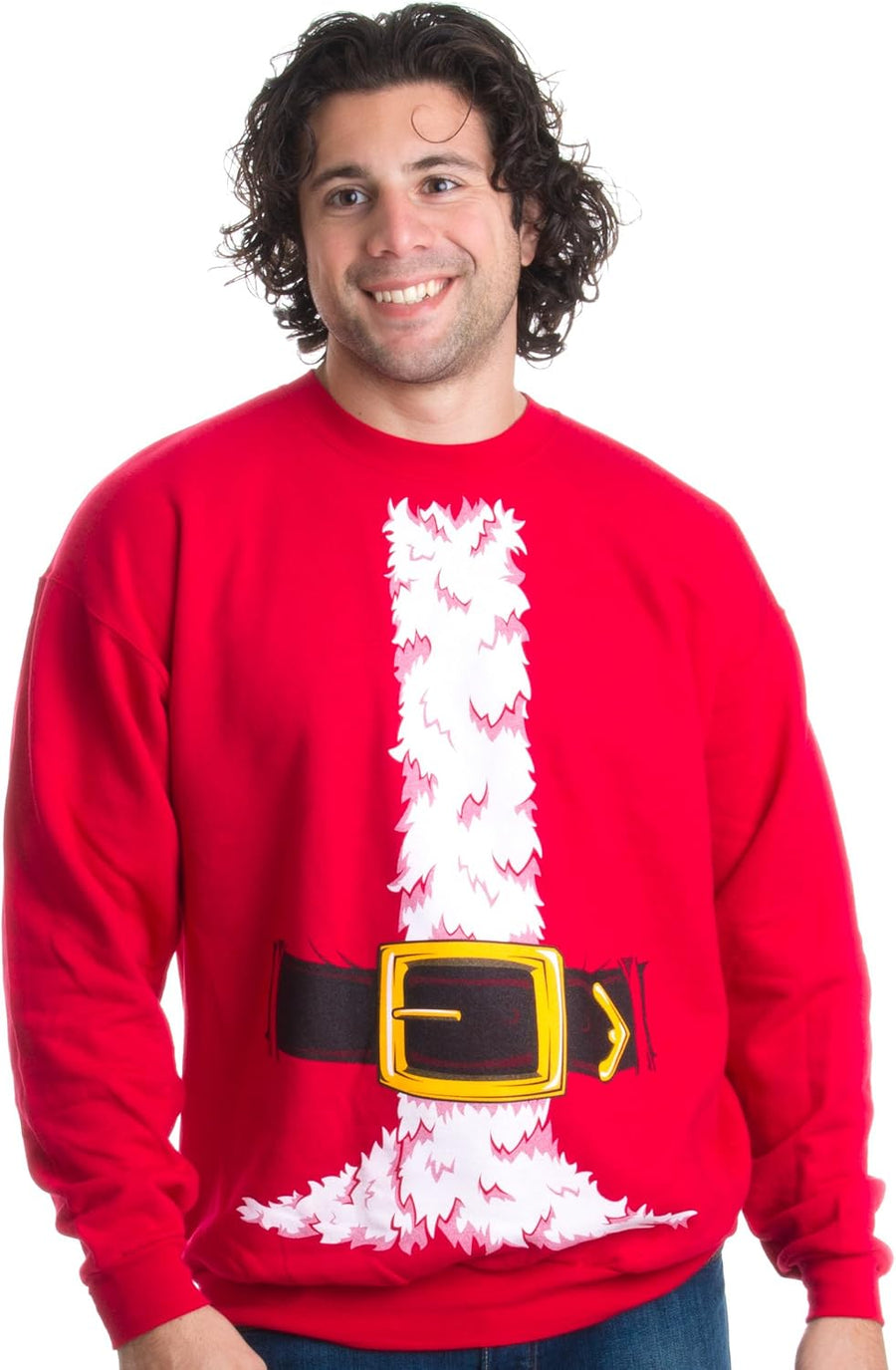 Christmas Sweater Sweatshirts | Santa Claus and Elf Holiday Crewneck Sweatshirt - Santa Claus
