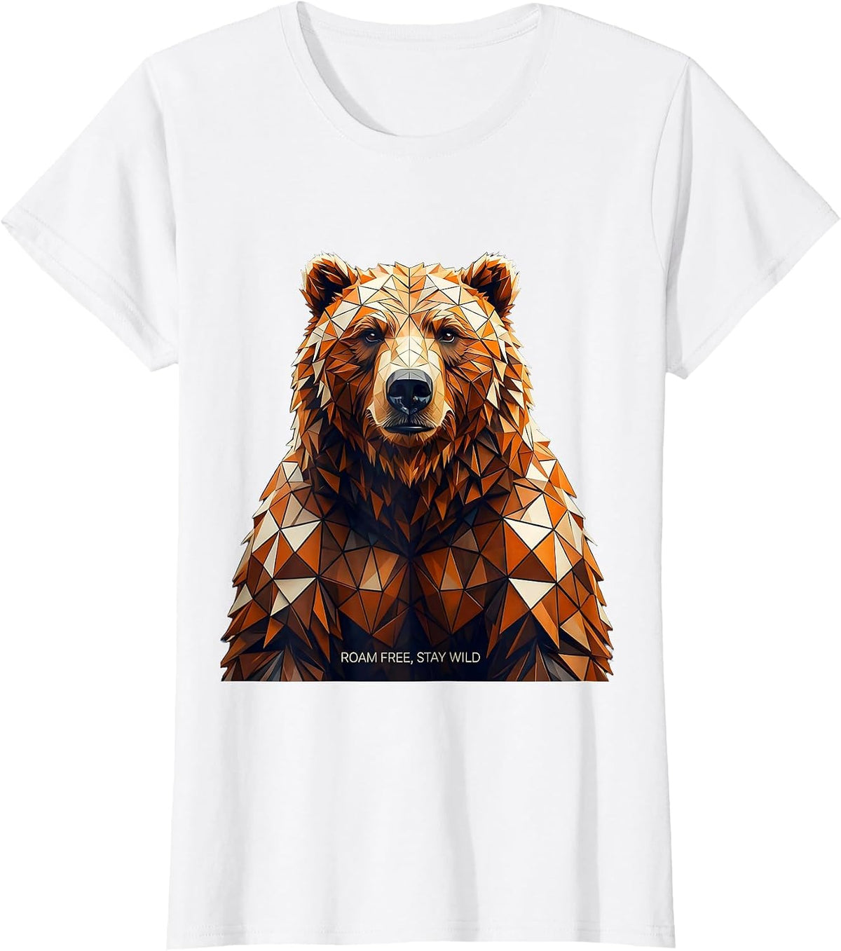 Bears Roam Free Stay Wild Nature Design T-Shirt - White