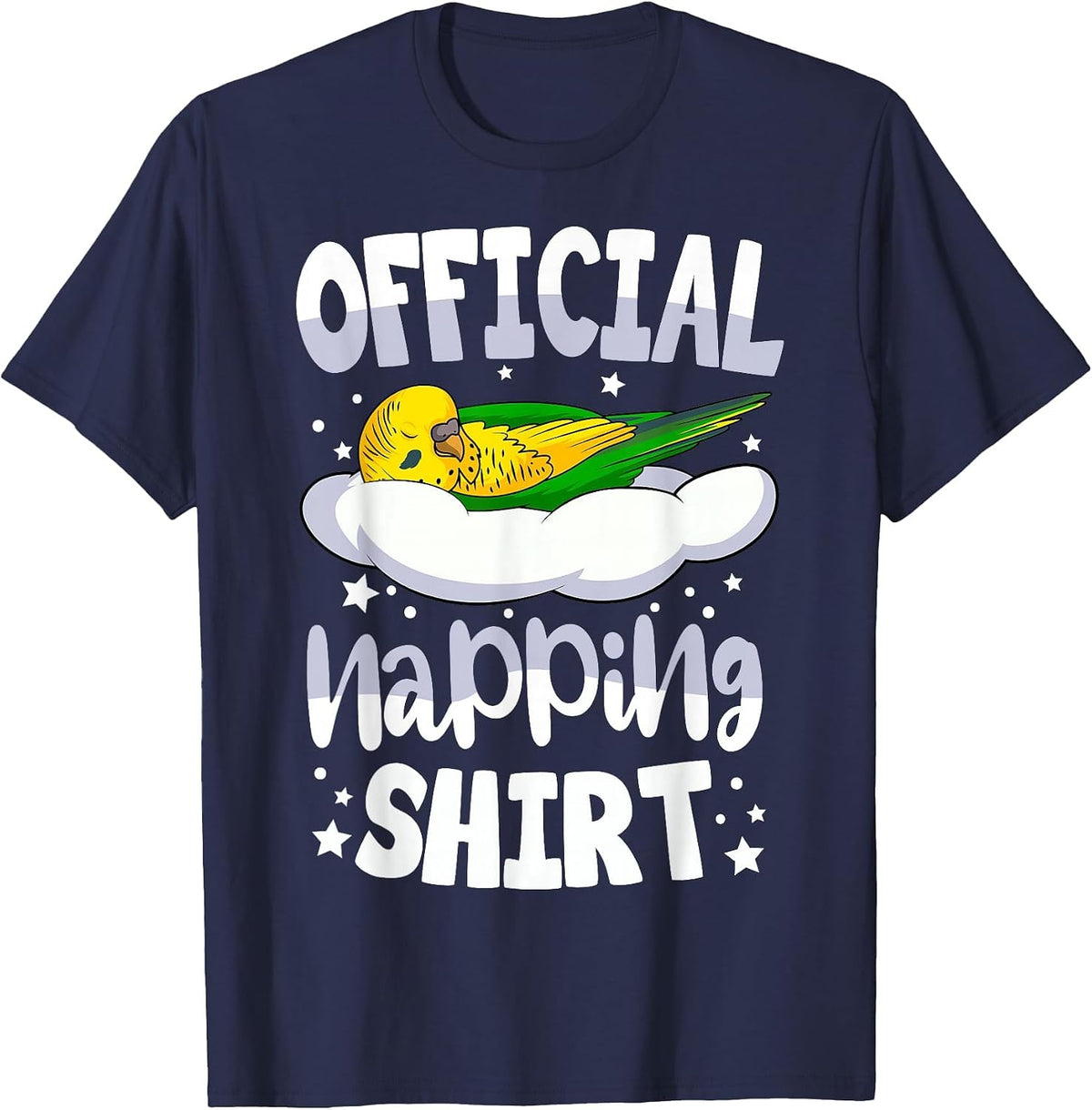 Budgie Pyjamas Budgerigar Lover Official Napping T-Shirt - Navy Blue