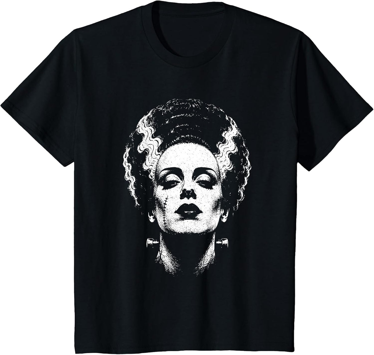 Frankenstein Monster and Bride Halloween Matching Couple T-Shirt - Black