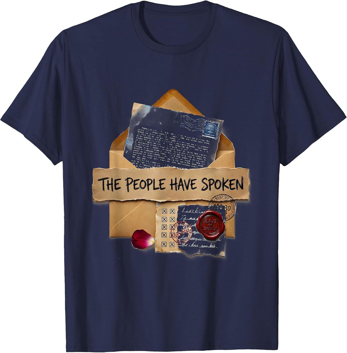 The People Have Spoken Bold Statement Design T-Shirt - Navy Blue