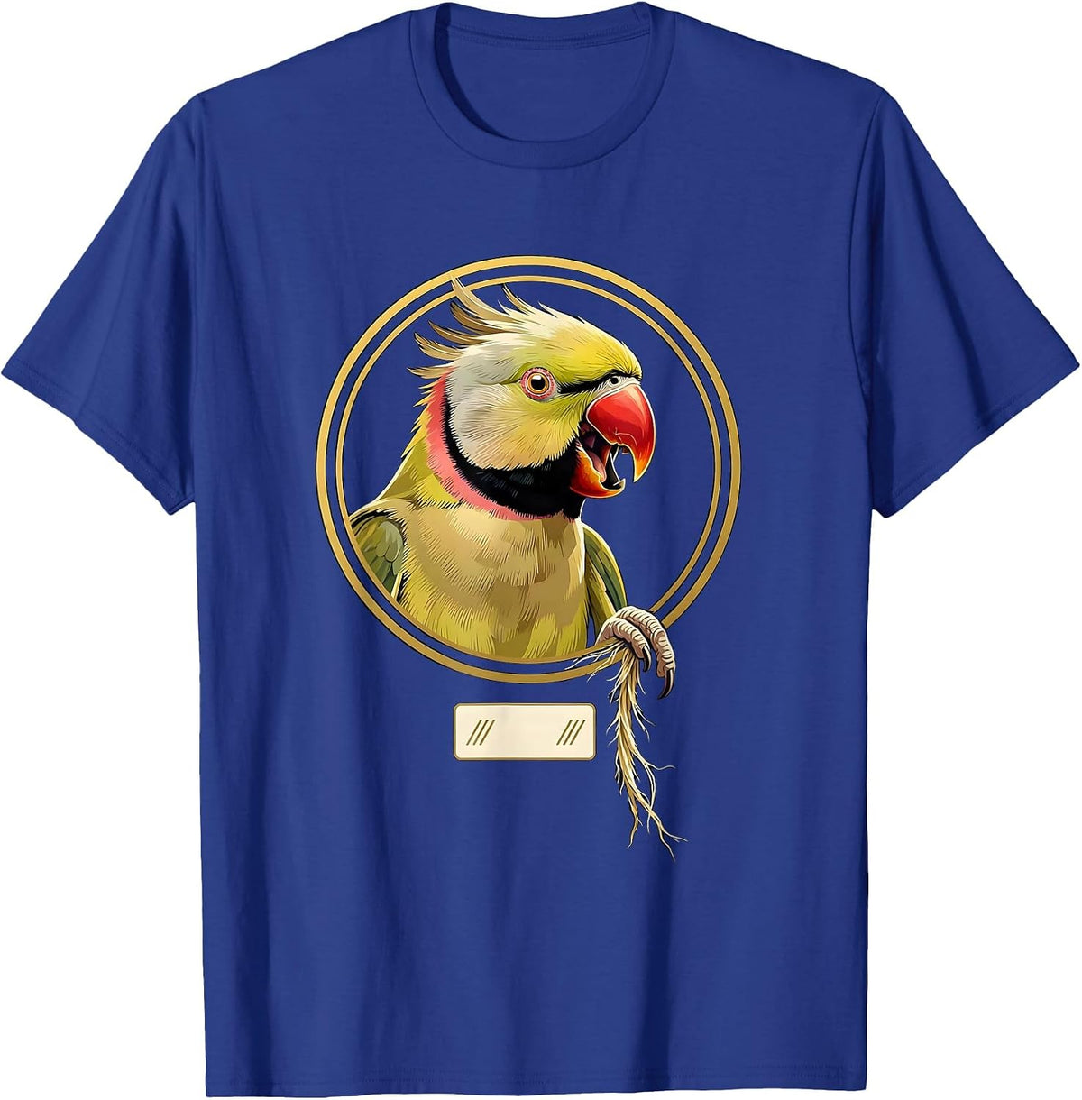 Men's Indian Ringneck Parakeet Bird Owner Humor Emblem T-Shirt - Royal Blue