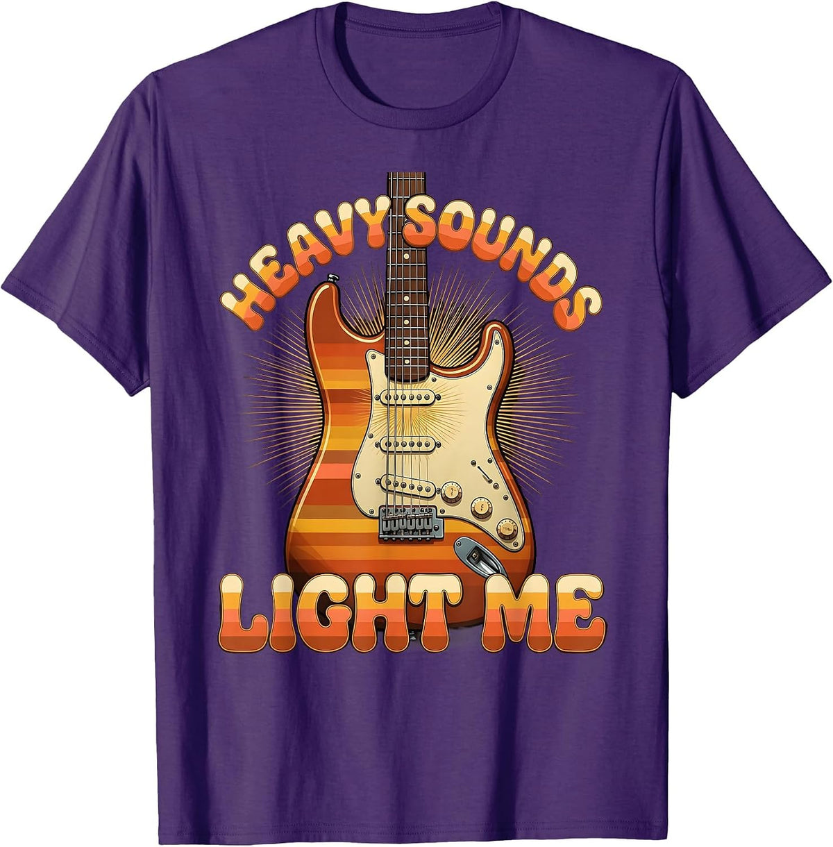 Heavy Sounds Light Me Grunge Music Design T-Shirt - Purple