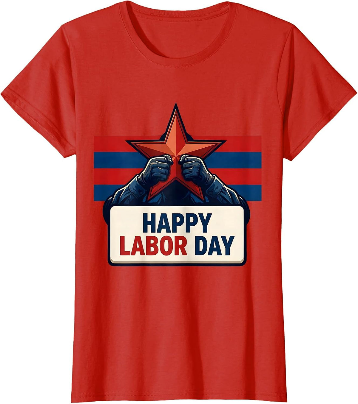 Happy Labor Day Patriotic Americana Tribute Gift T-Shirt - Red