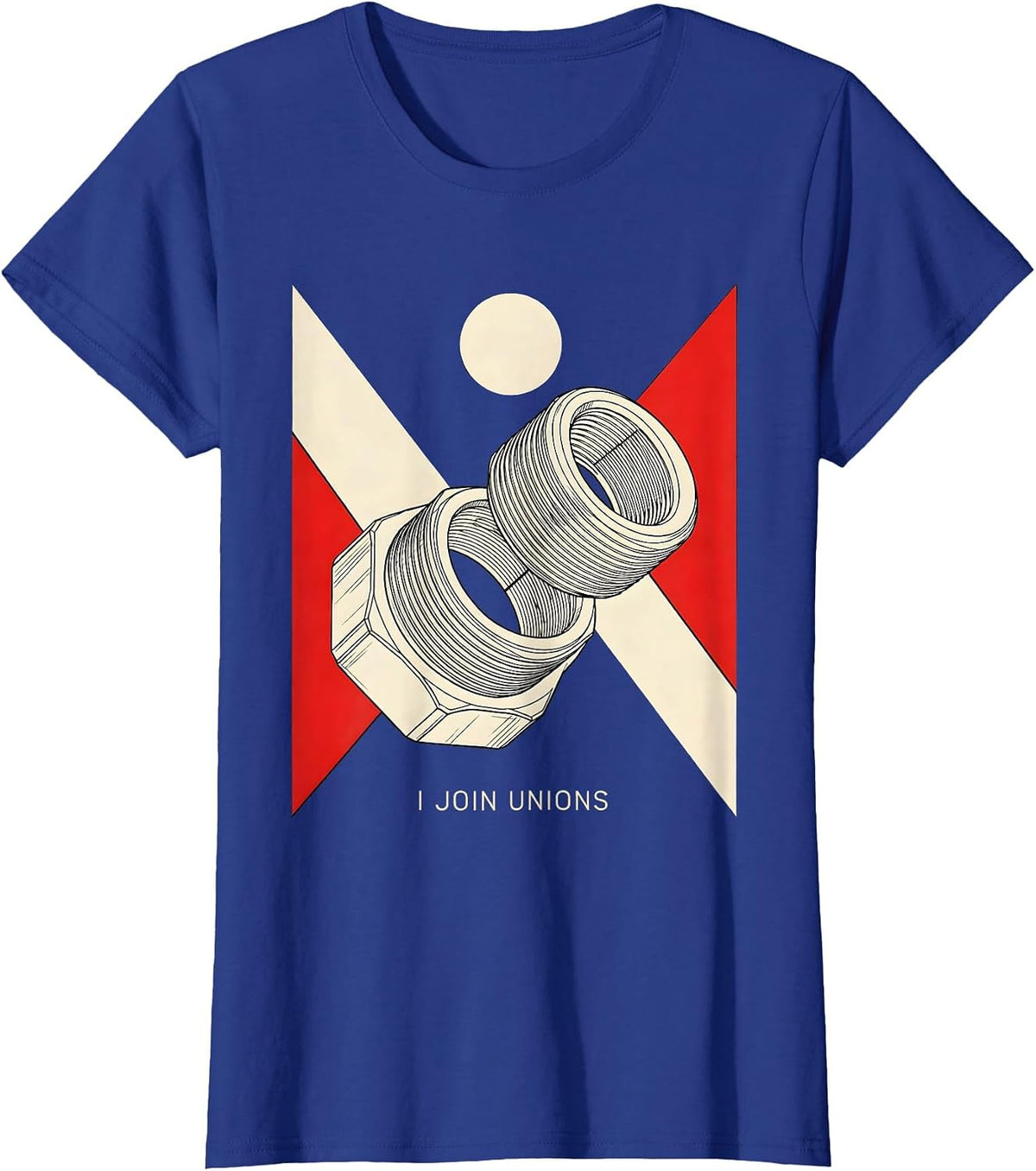 Women's I Join Unions Constructivist Poster Plumber Pipefitter Gift T-Shirt - Royal Blue