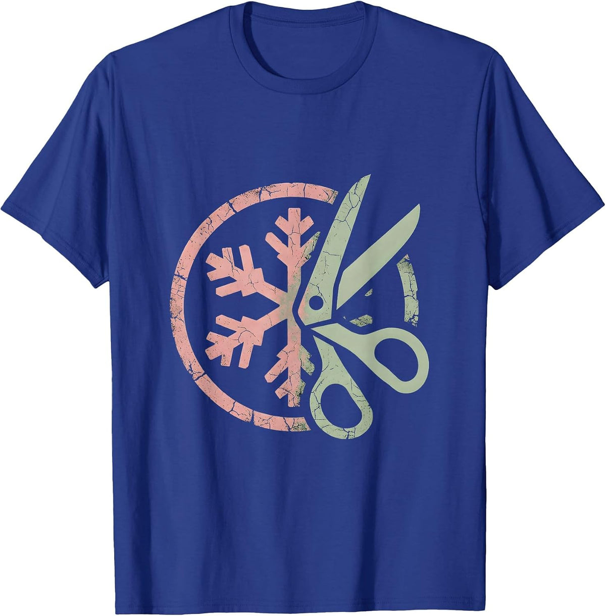 Third Grade Teacher Snowflake Scissors Art T-Shirt - Royal Blue
