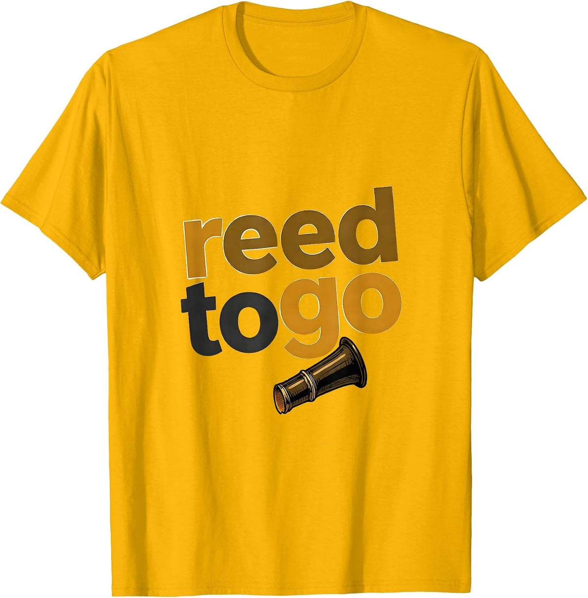Men's Reed To Go Funny Clarinet Player Instrument Humor T-Shirt - Golden Yellow