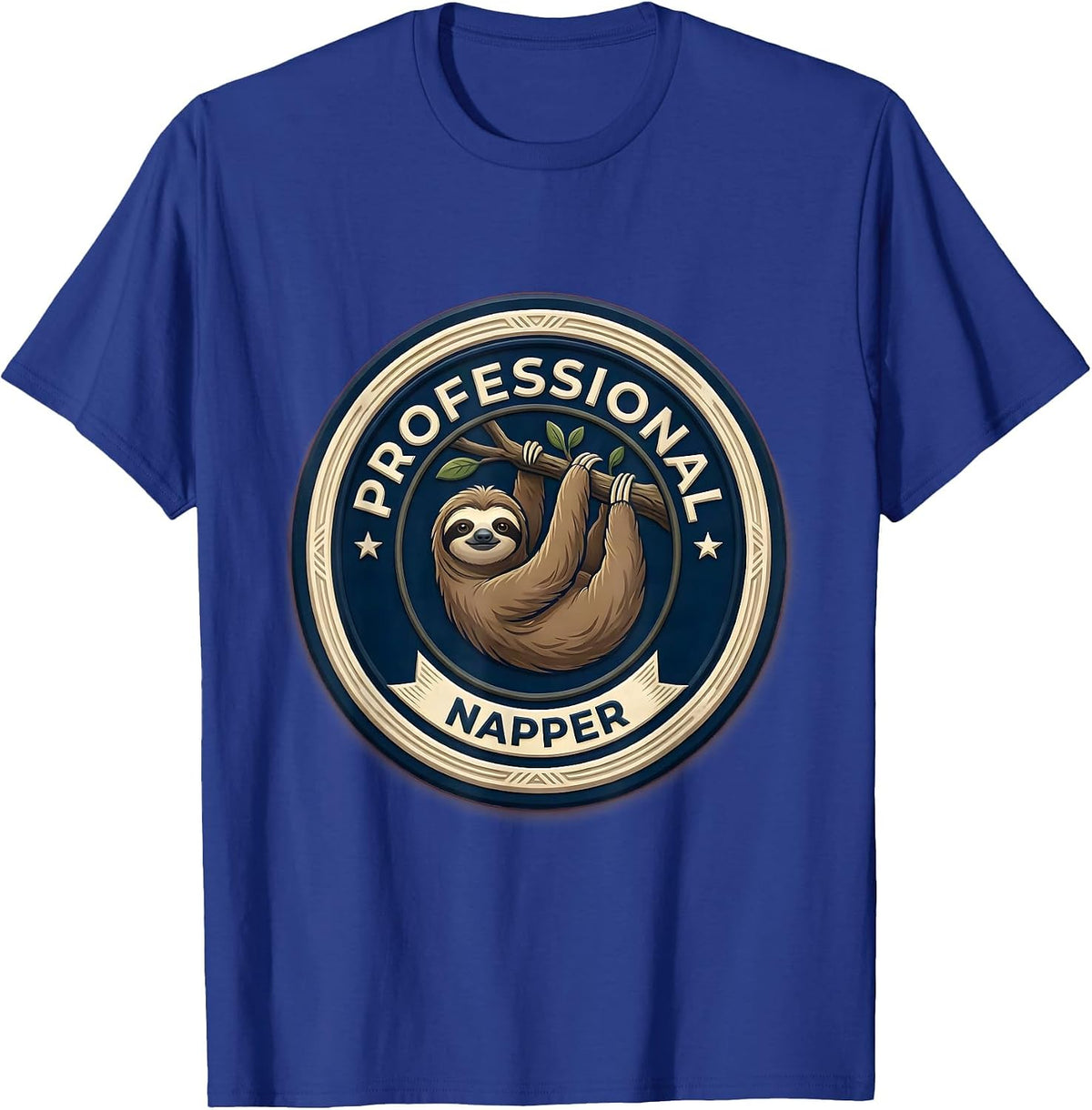 Professional Napper Funny Sloth Lover Humor T-Shirt - Royal Blue