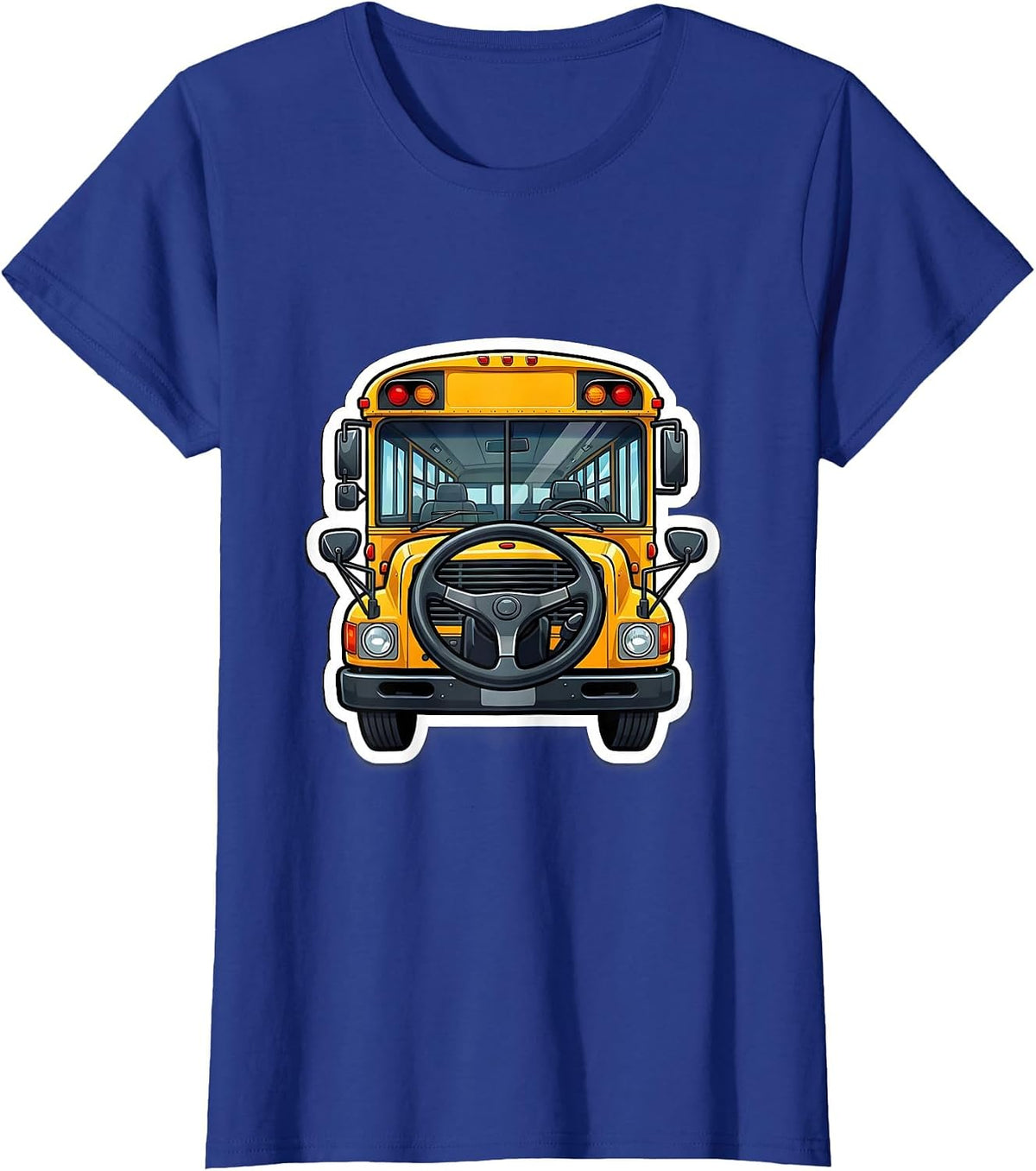Women's School Bus Dashboard Sticker Funny Driver Humor T-Shirt - Royal Blue