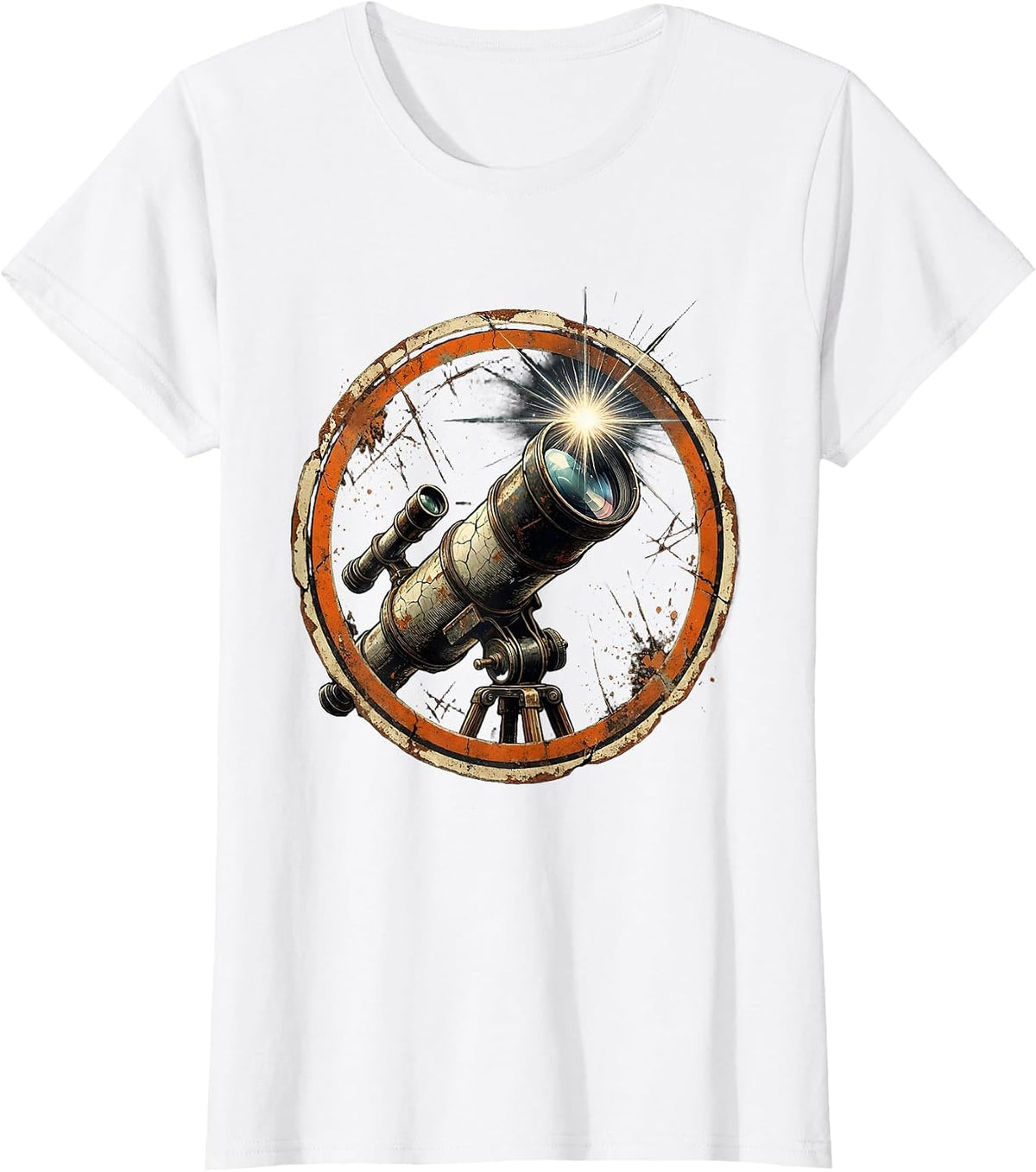 Telescope New Star Discovery Astronomy Art T-Shirt - White