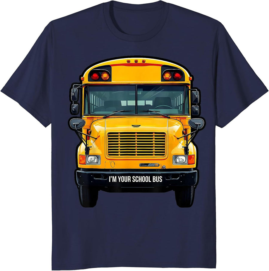 I'm Your School Bus Funny School Bus Driver Halloween T-Shirt - Navy Blue