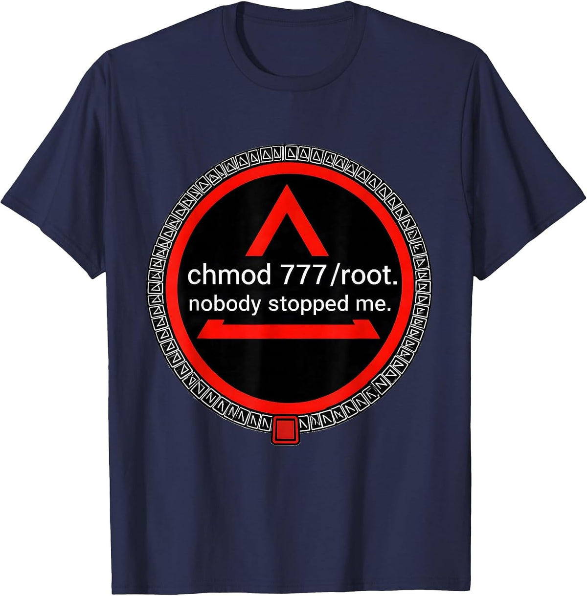 Men's chmod 777 /root. nobody stopped me. Nerdy Linux Open-Source T-Shirt - Navy Blue