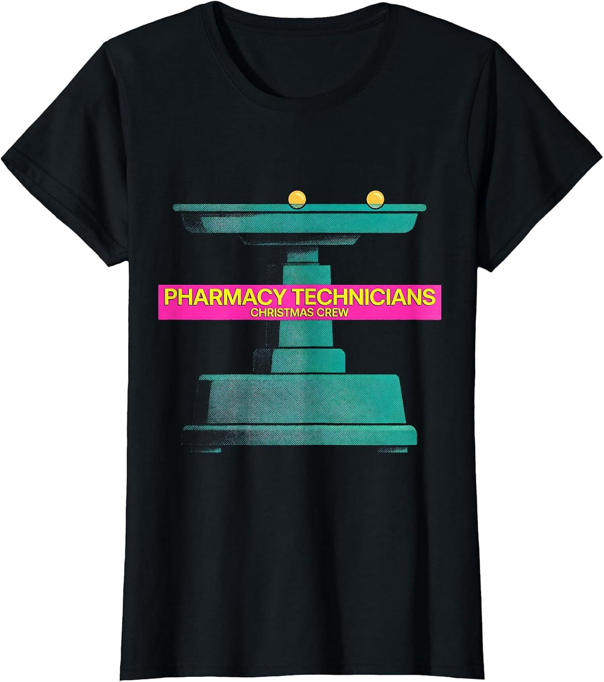 Pharmacy Technicians Christmas Crew Funny Pharmacy Tech T-Shirt - Black