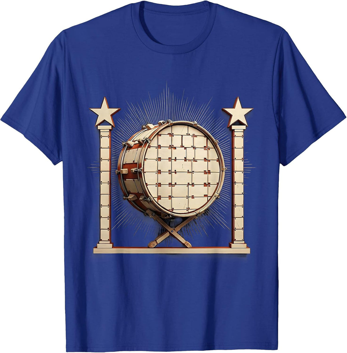 Men's Kick-Drum-and-Pedal Drummer Humor Vintage Percussionist Gift T-Shirt - Royal Blue