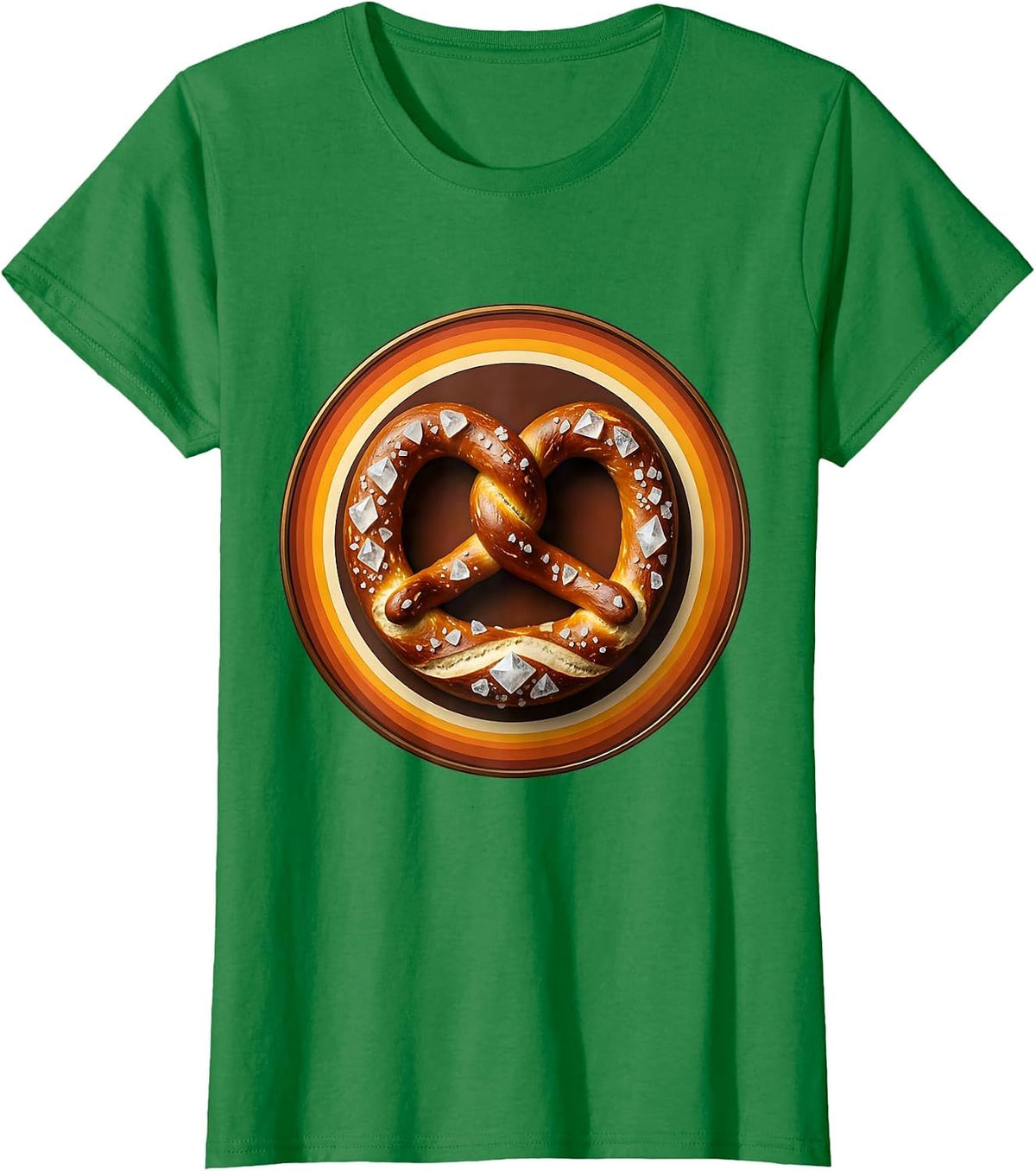Salty Pretzel Coarse Salt Crystal Graphic T-Shirt - Kelly Green