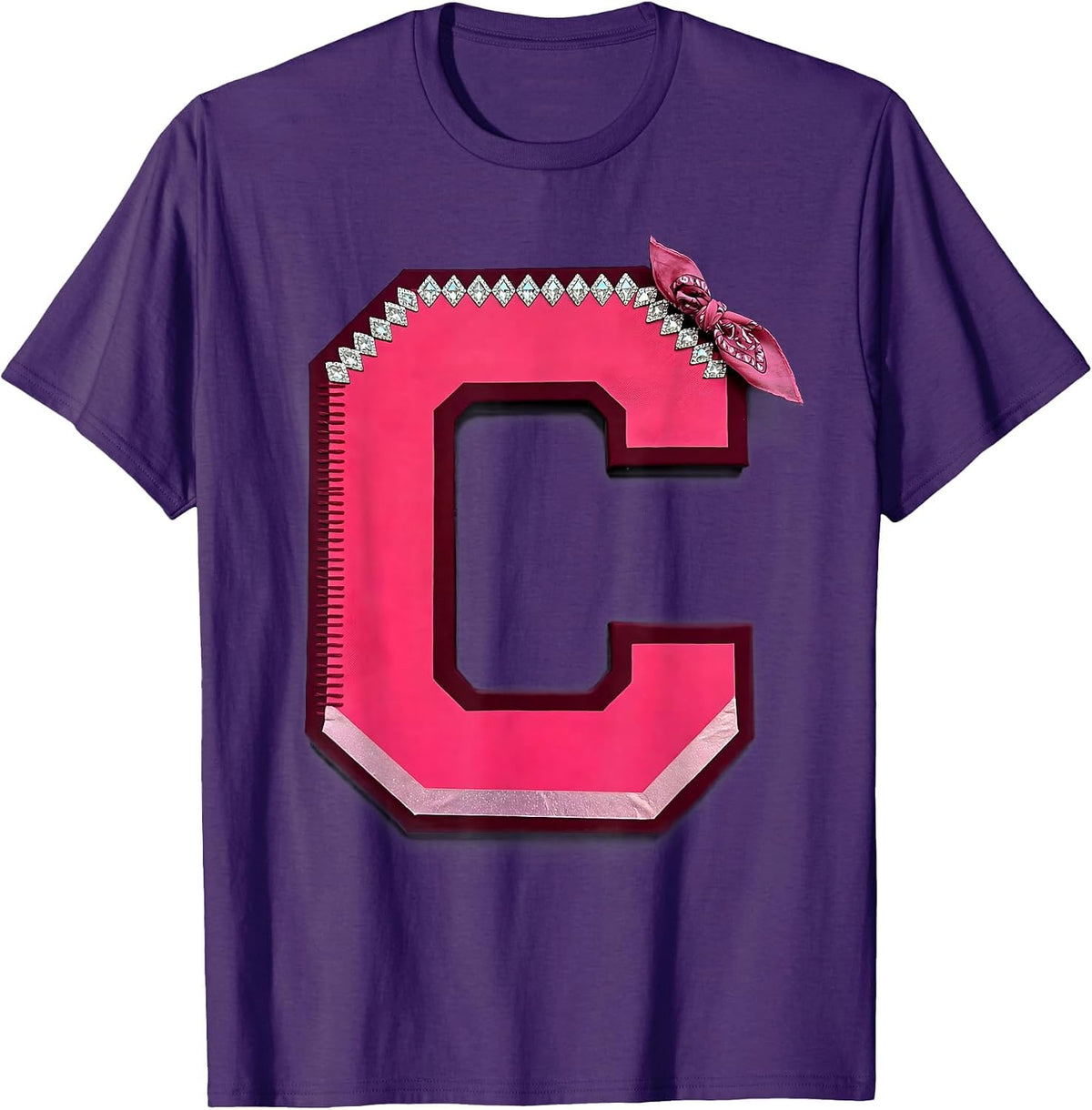 Pink Cowgirl Horse with Pink Bandana Illustration T-Shirt - Purple