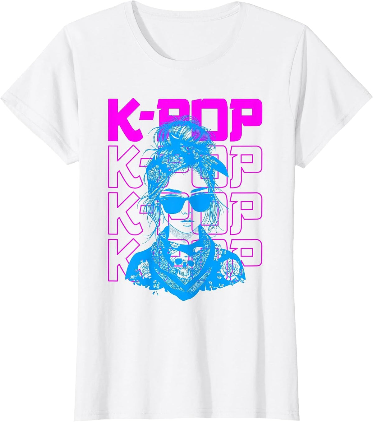 K-Pop Fan Girl - Vintage Korean K-Pop Music Lover T-Shirt - White