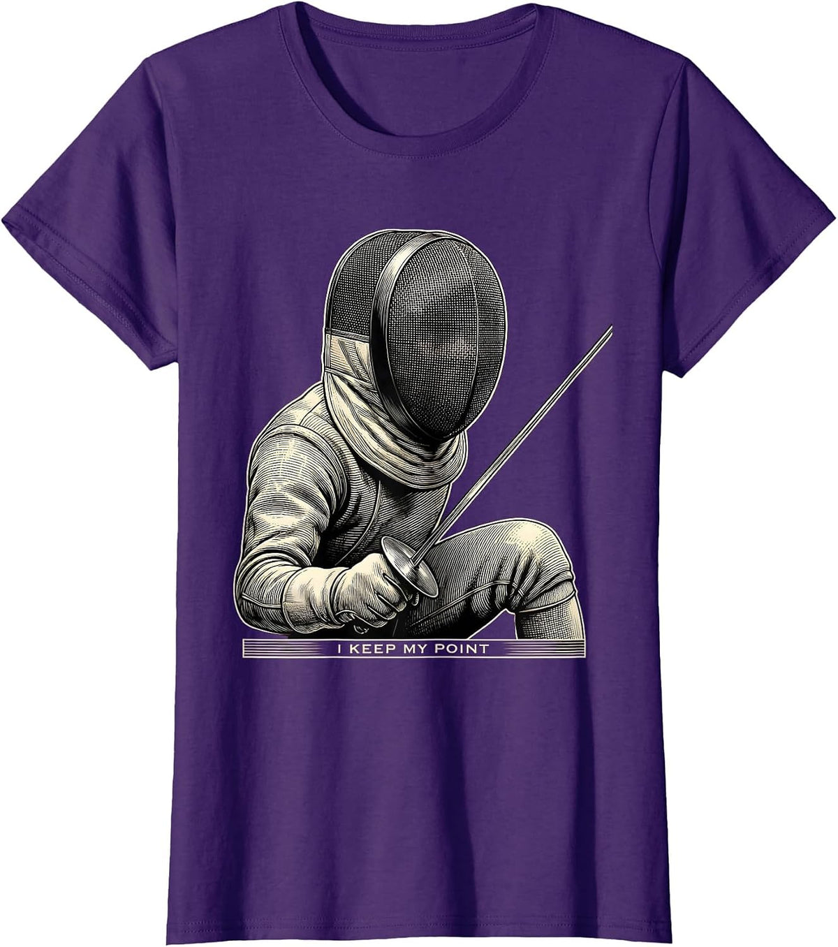 Women's I Keep My Point Funny Fencing Sport Fan Novelty Gift T-Shirt - Purple