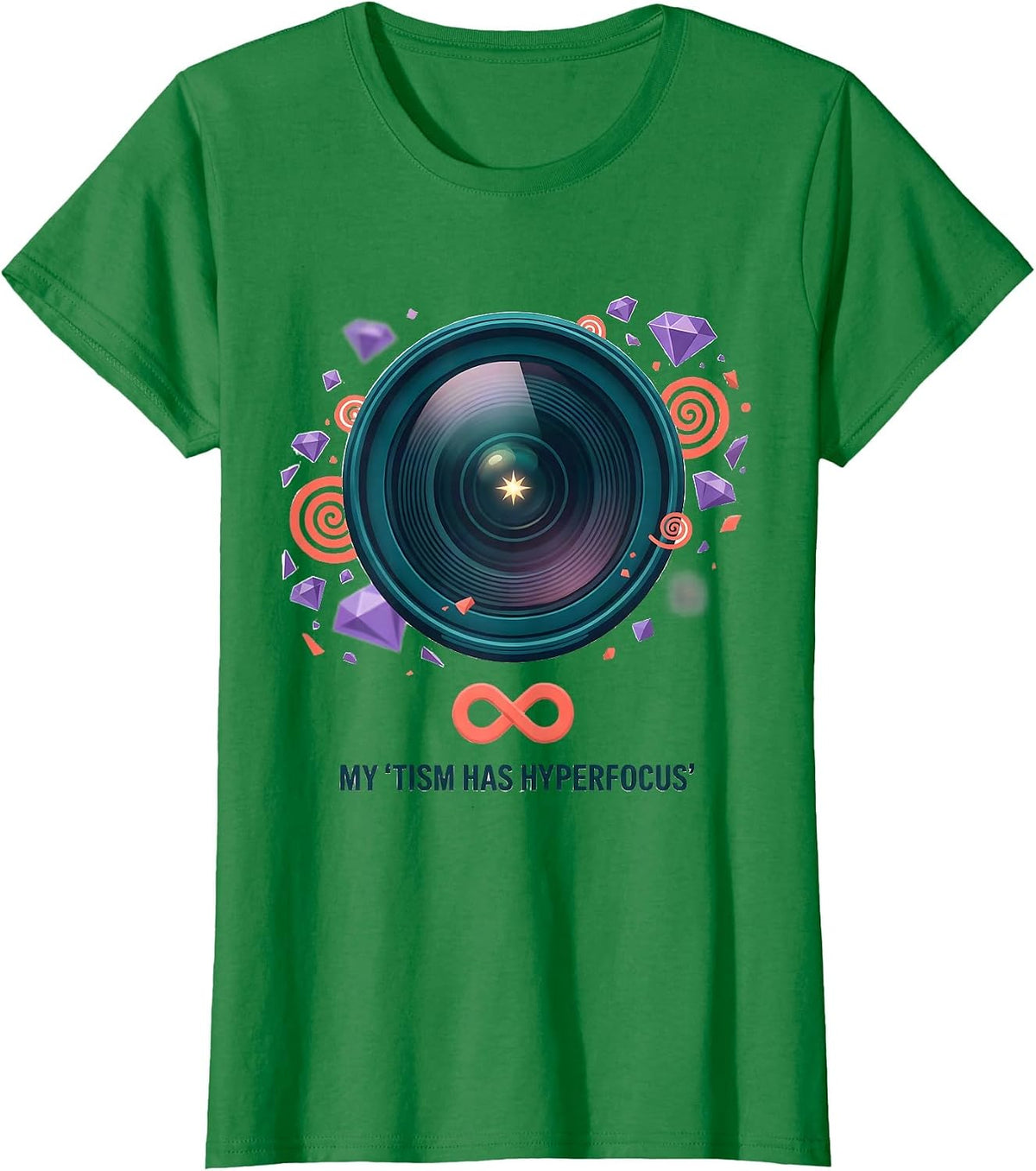 Women's My 'Tism Has Hyperfocus Funny Autistic ADHD Meme T-Shirt - Kelly Green