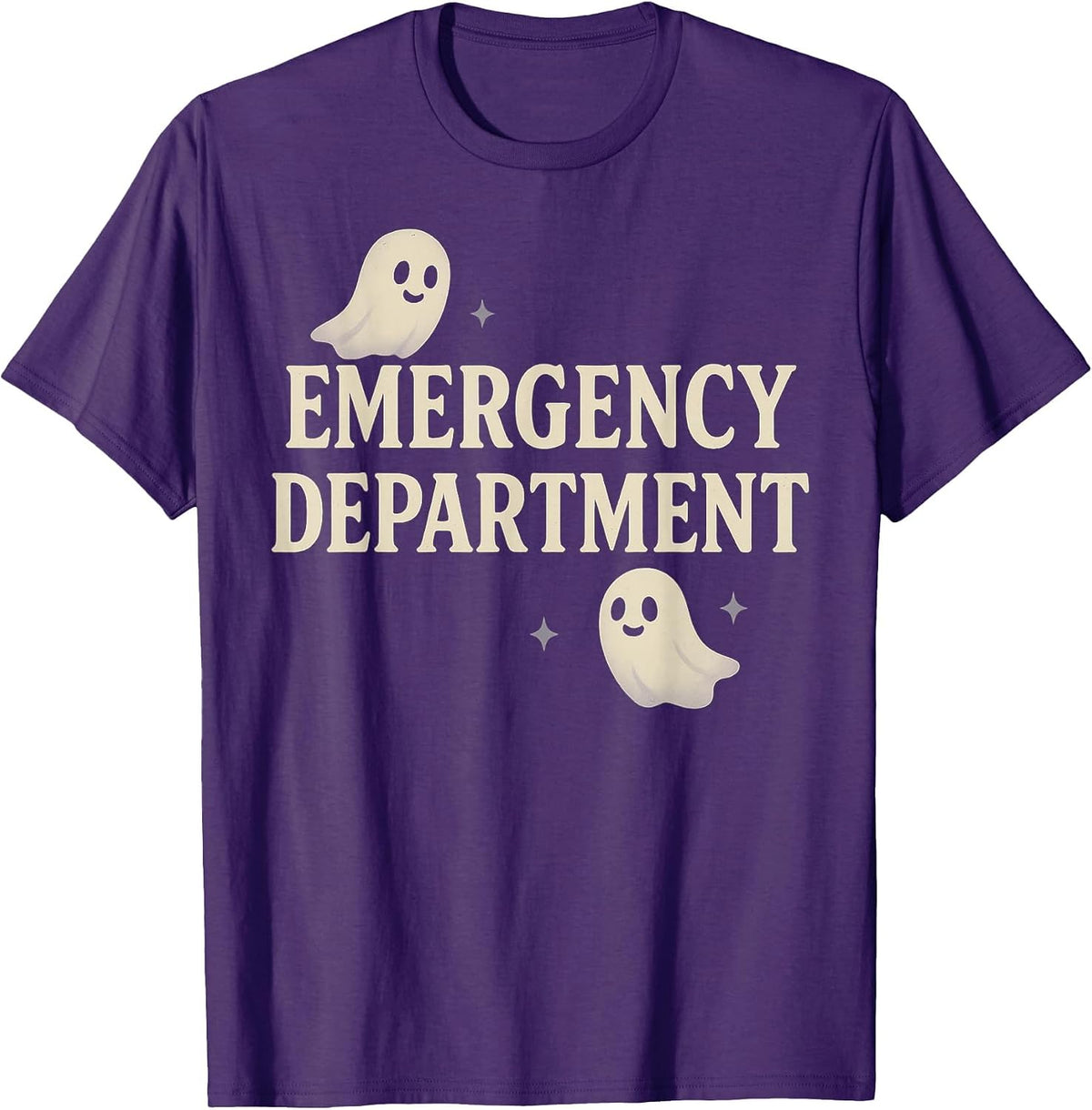 ER Halloween Emergency Department Cute Ghost Design Spooky T-Shirt - Purple