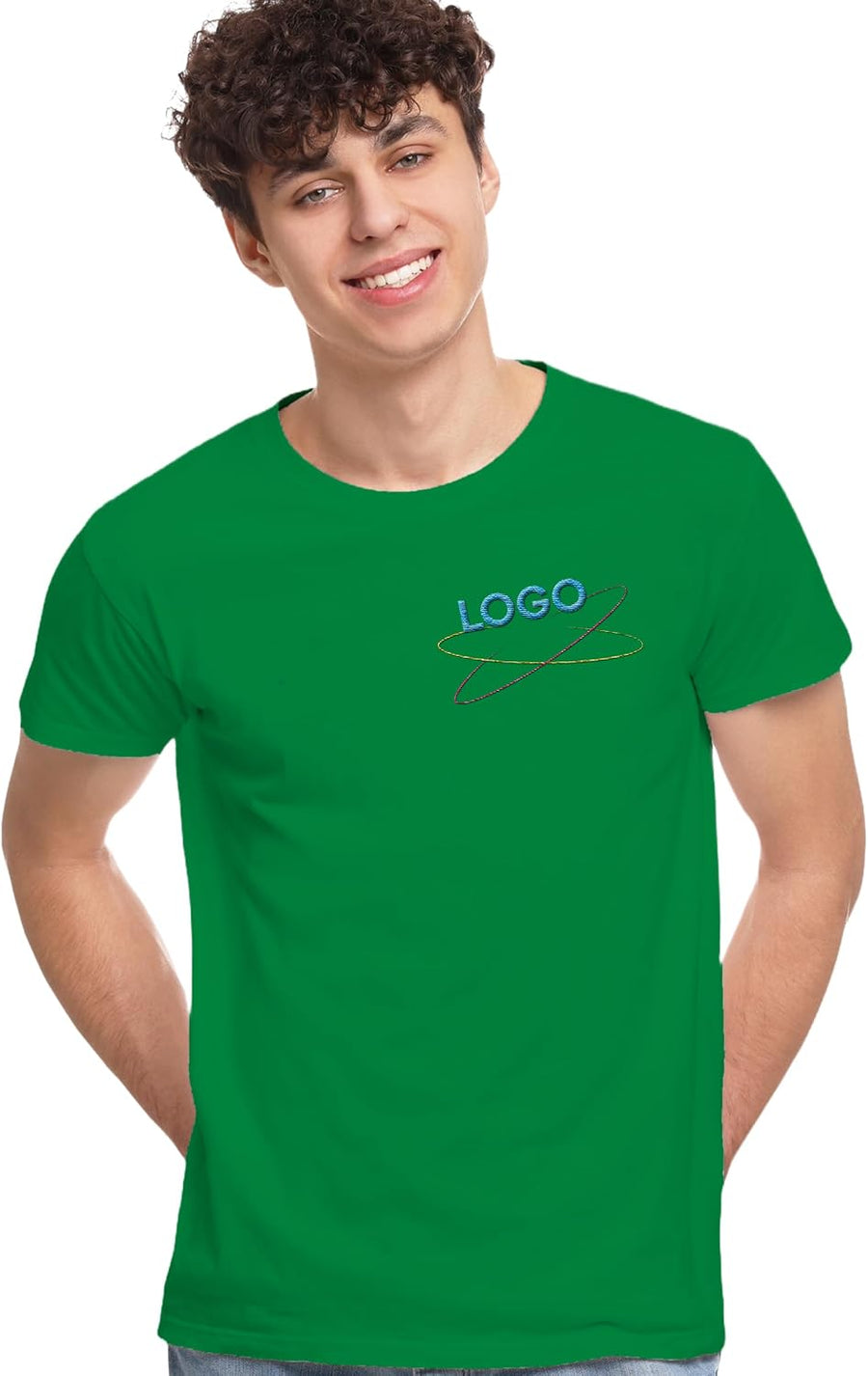 Custom Gildan 5.3 oz. T-Shirts – Embroidered Logo or Design, Perfect for Businesses & Events - Irish Green 12