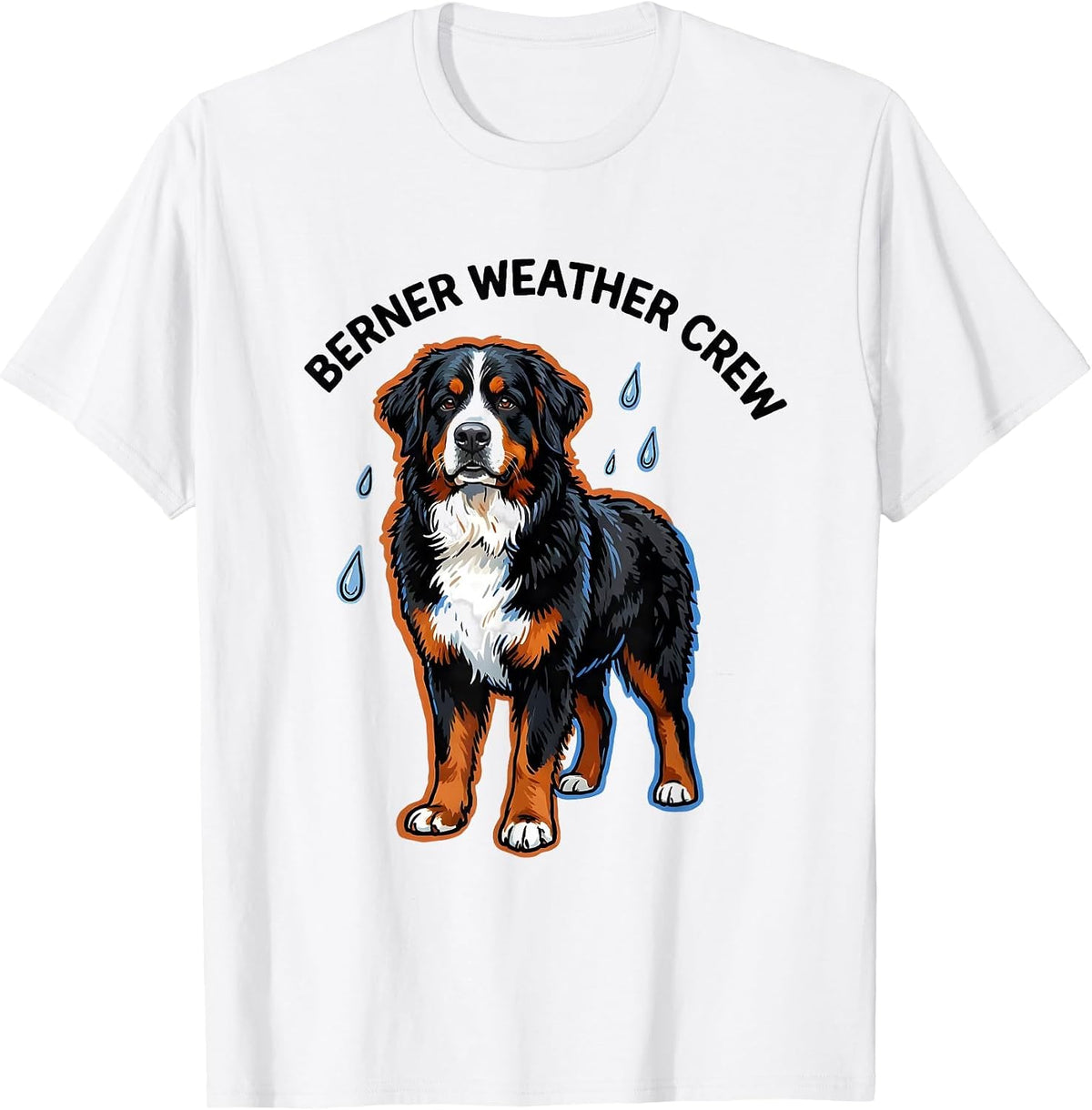 Men's Berner Weather Crew Funny Bernese Mountain Dog Owner Breed T-Shirt - White
