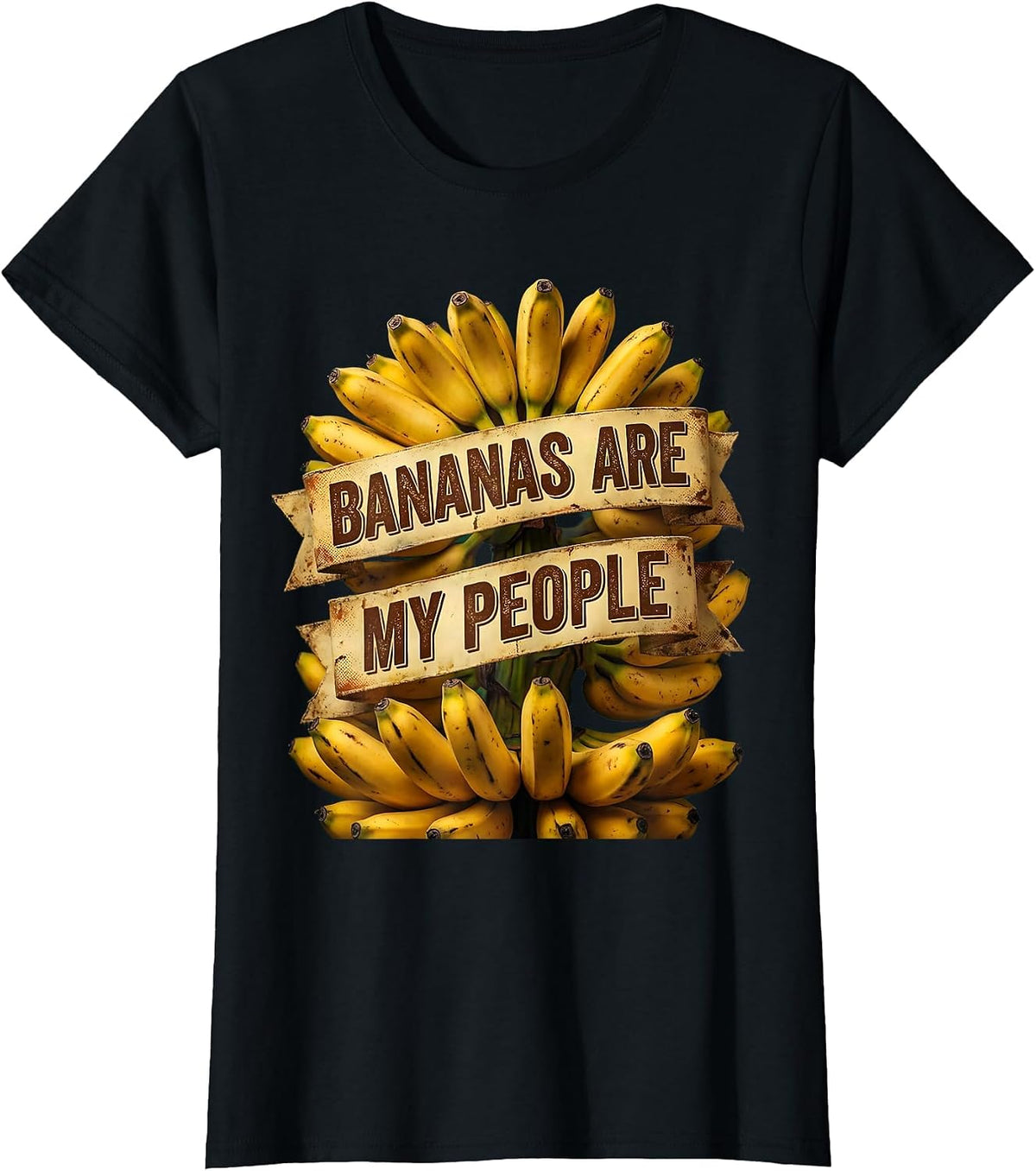 Bananas Are My People Funny Fruit Lover Design T-Shirt - Black